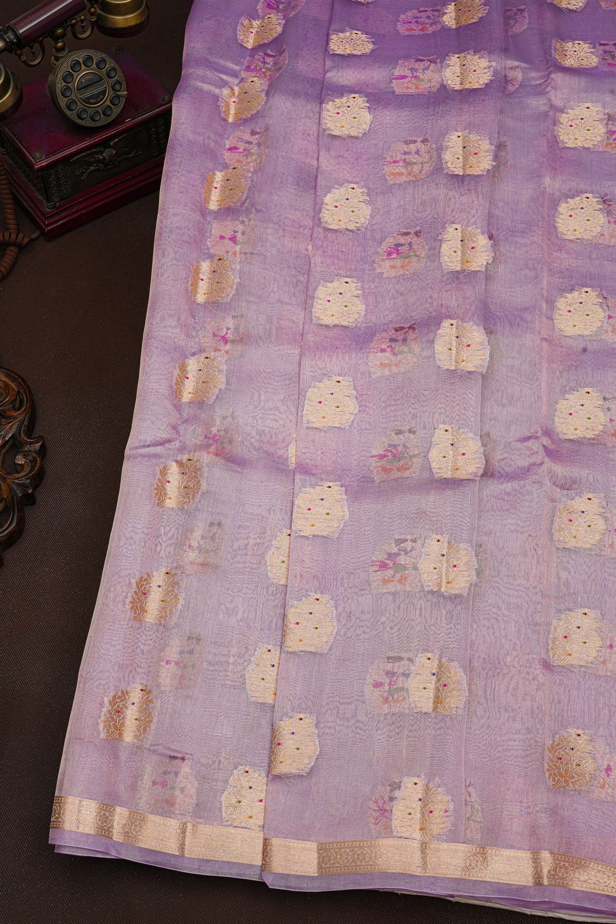 Fancy Kora Lavender Saree