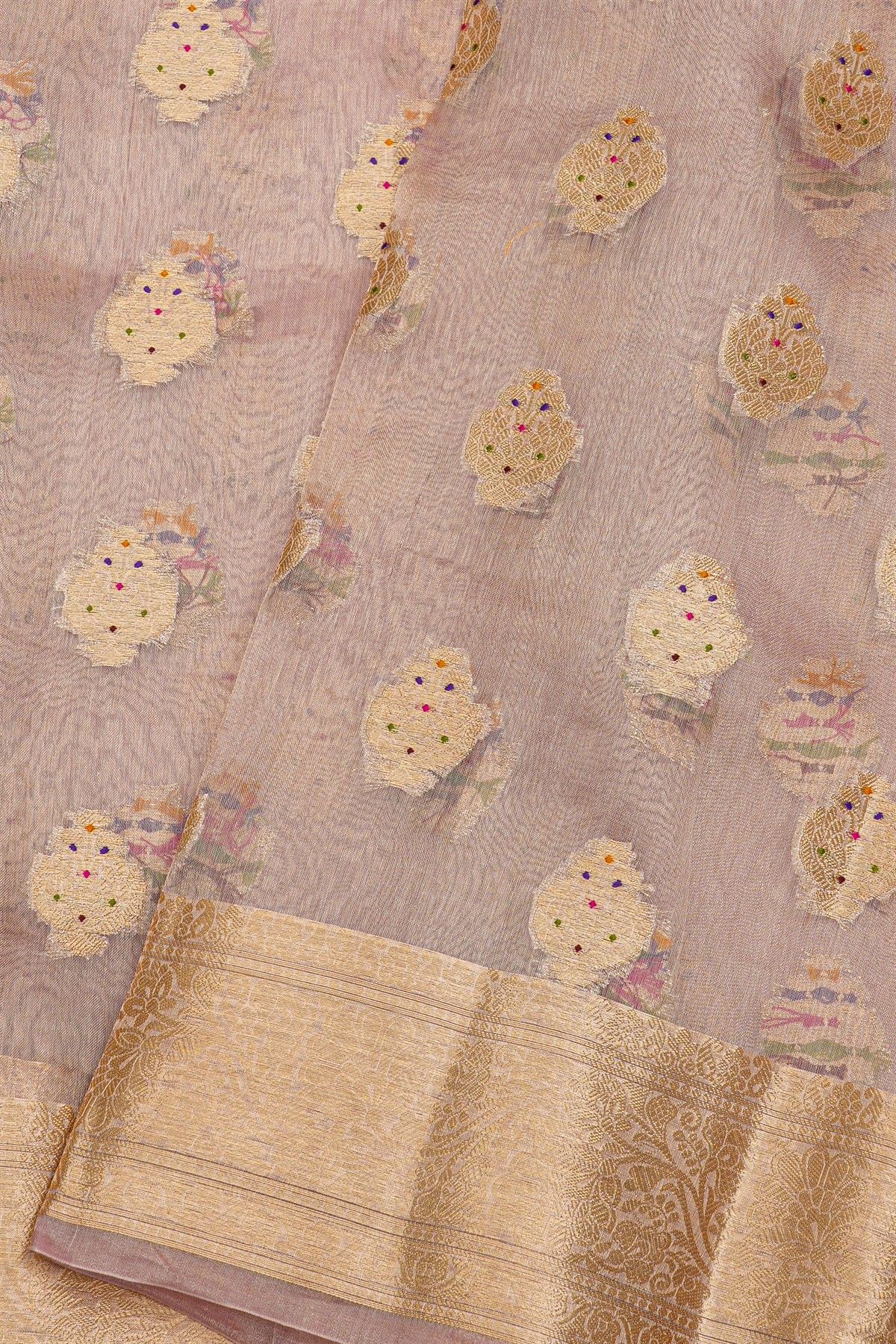 Fancy Kora Onion Pink Saree