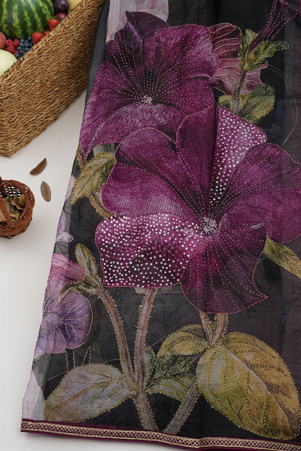 Designer Kora Multi-Colour Saree