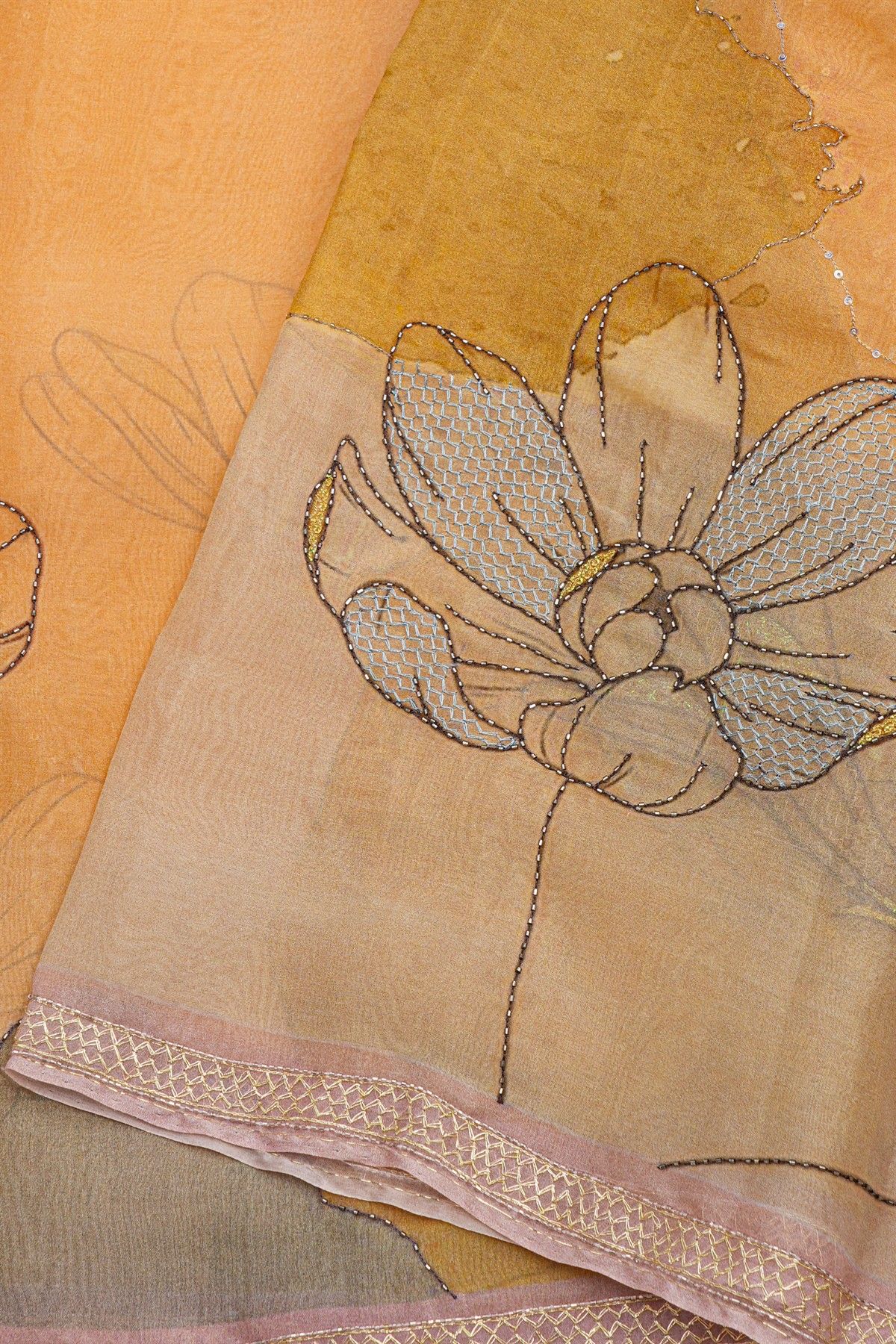 Designer Kora Multi-Colour Saree