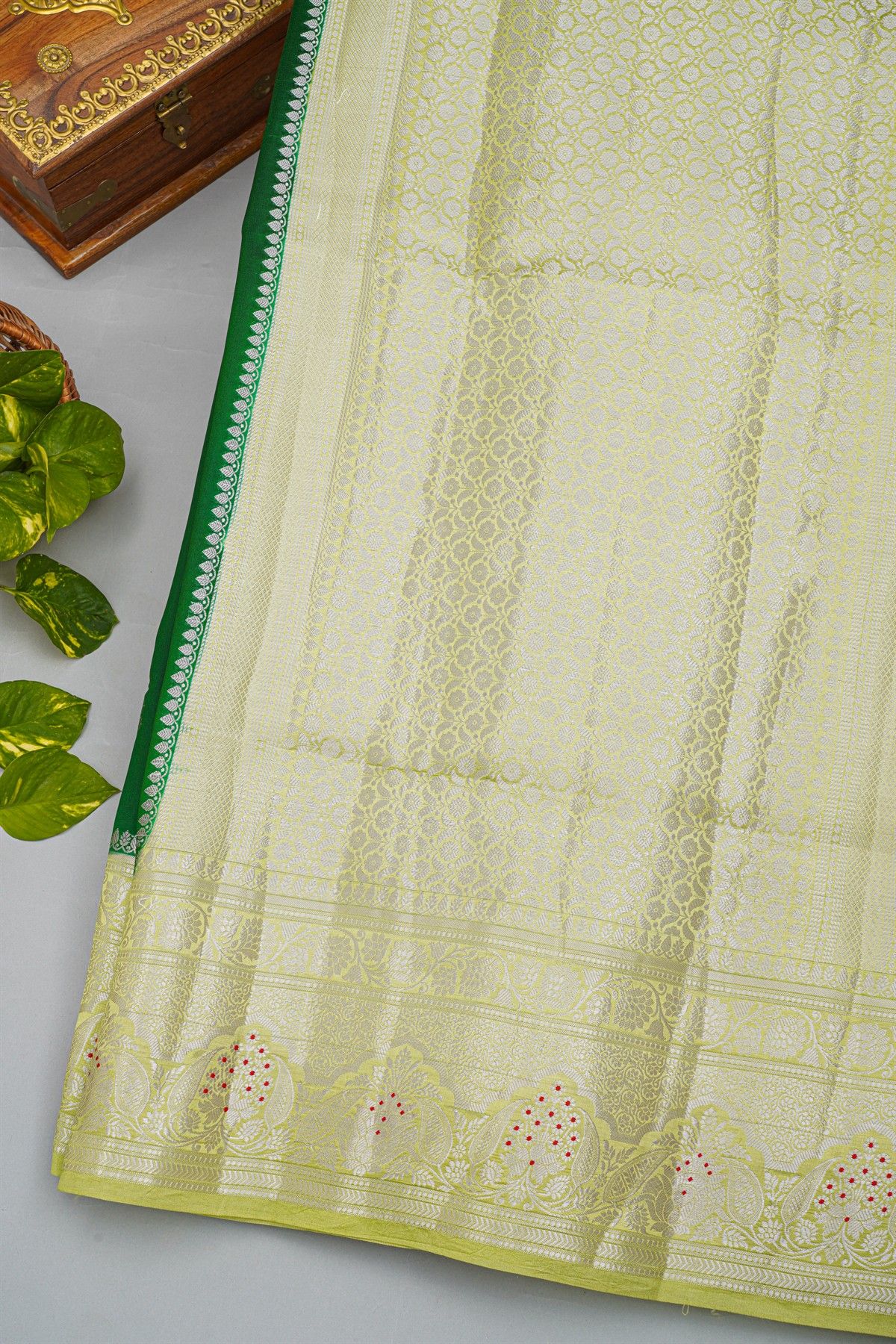 Fancy Matka Silk Bottle Green Saree