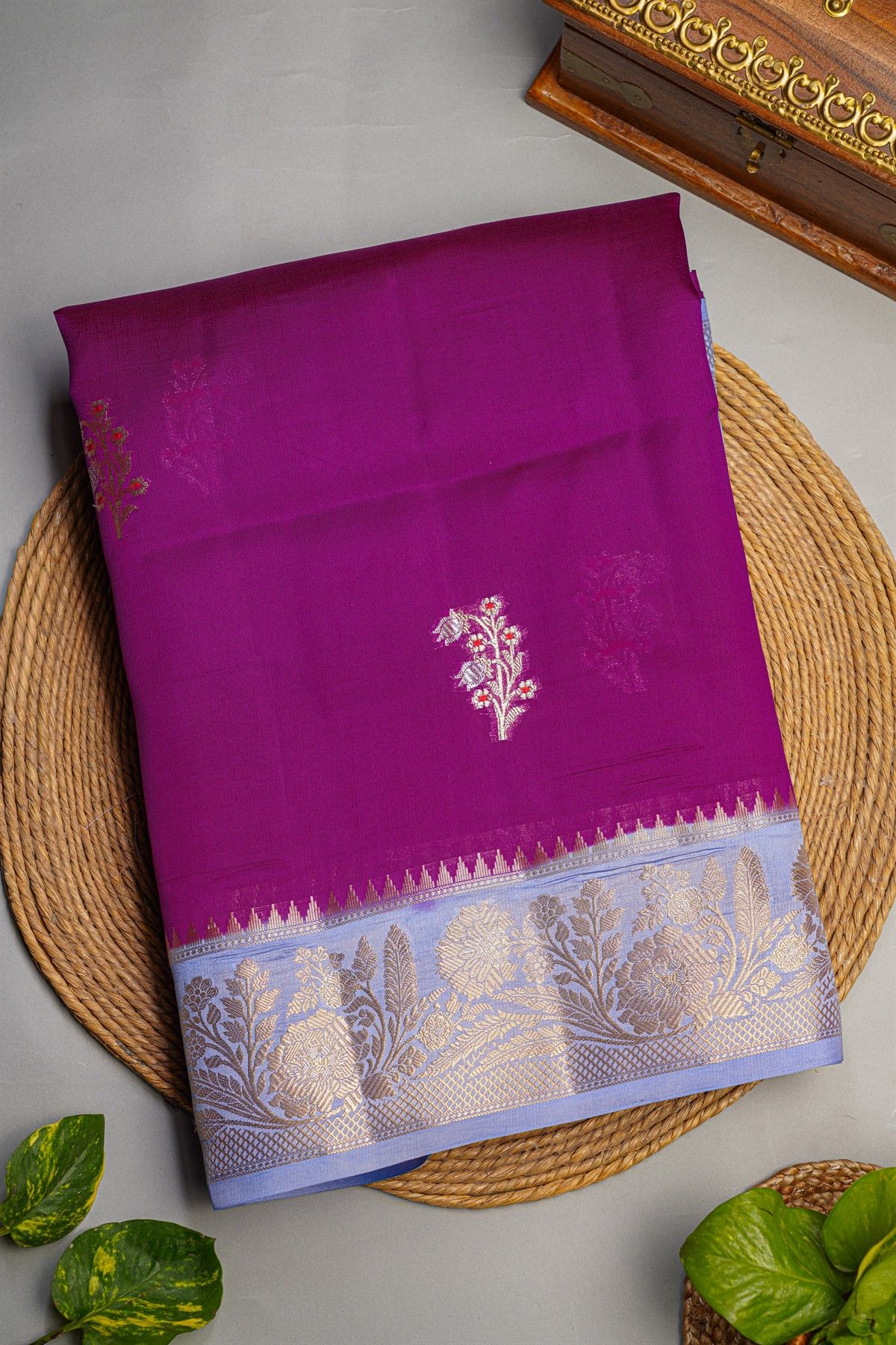 Fancy Matka Silk Purple Saree
