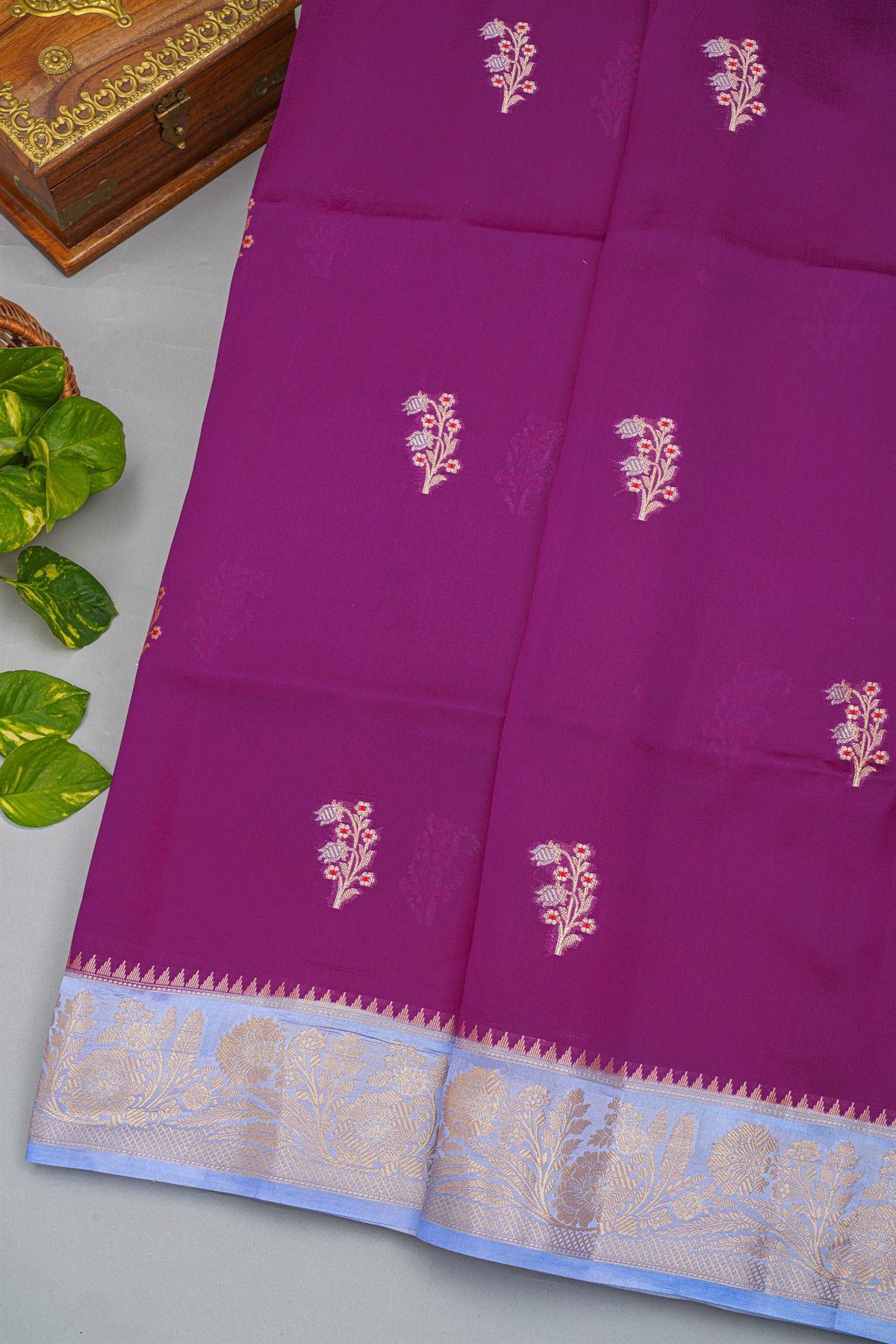 Fancy Matka Silk Purple Saree