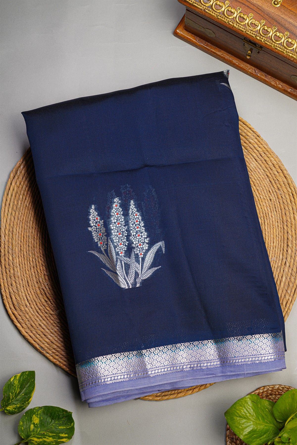 Fancy Matka Silk Navy Blue Saree