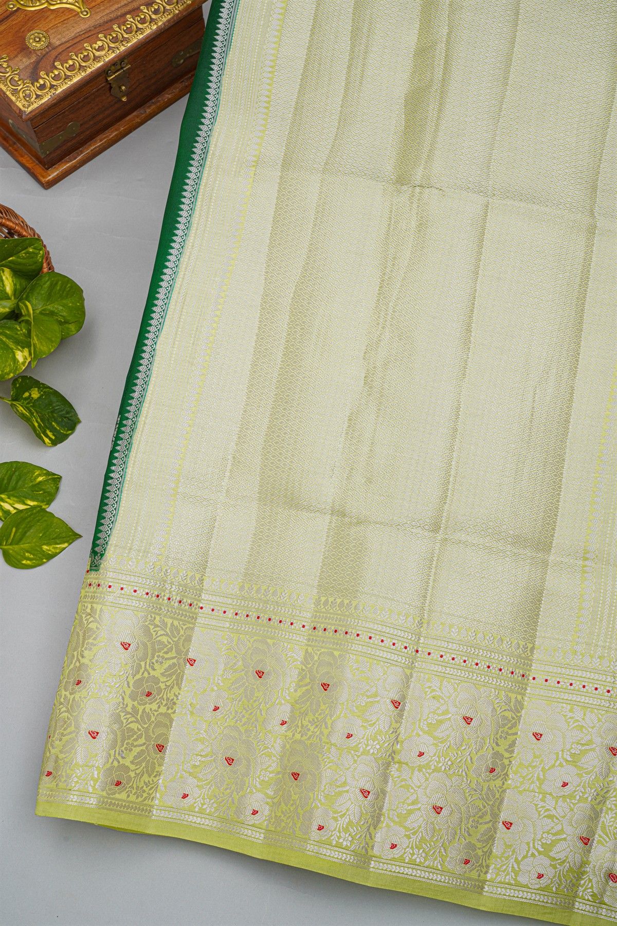 Fancy Matka Silk Bottle Green Saree
