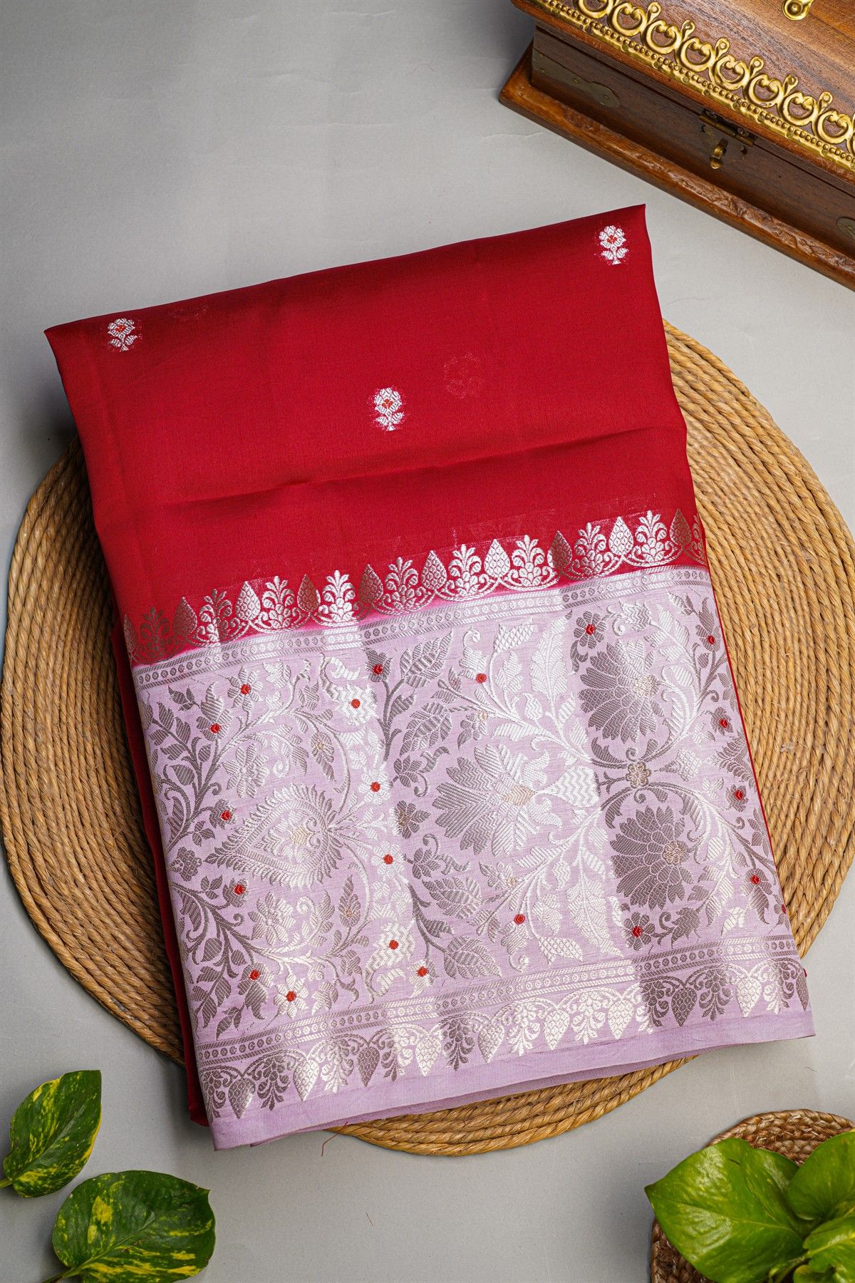 Fancy Matka Silk Red Saree