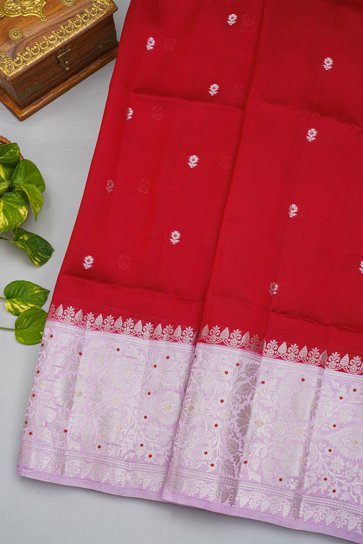 Fancy Matka Silk Red Saree