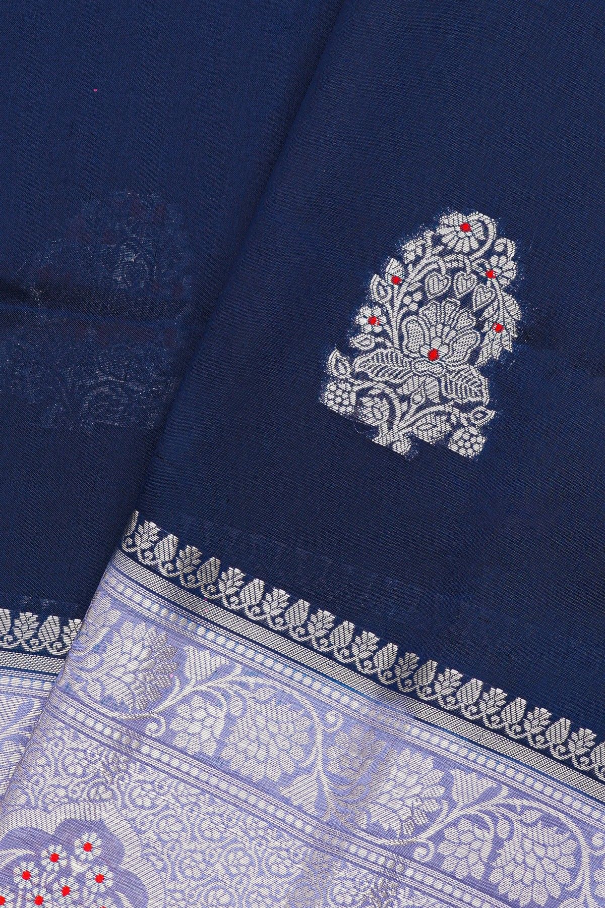 Fancy Matka Silk Navy Blue Saree