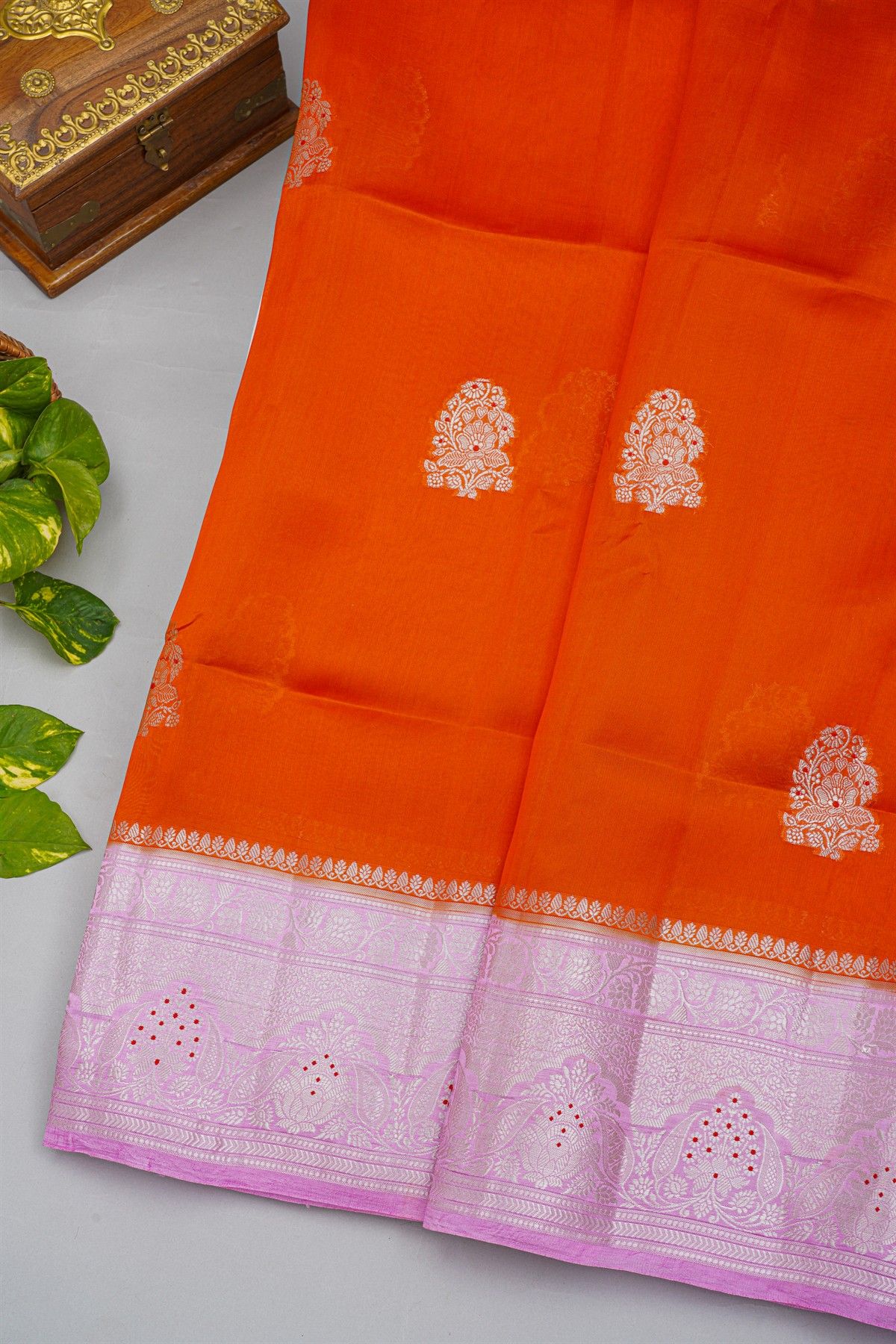 Fancy Matka Silk Orange Saree