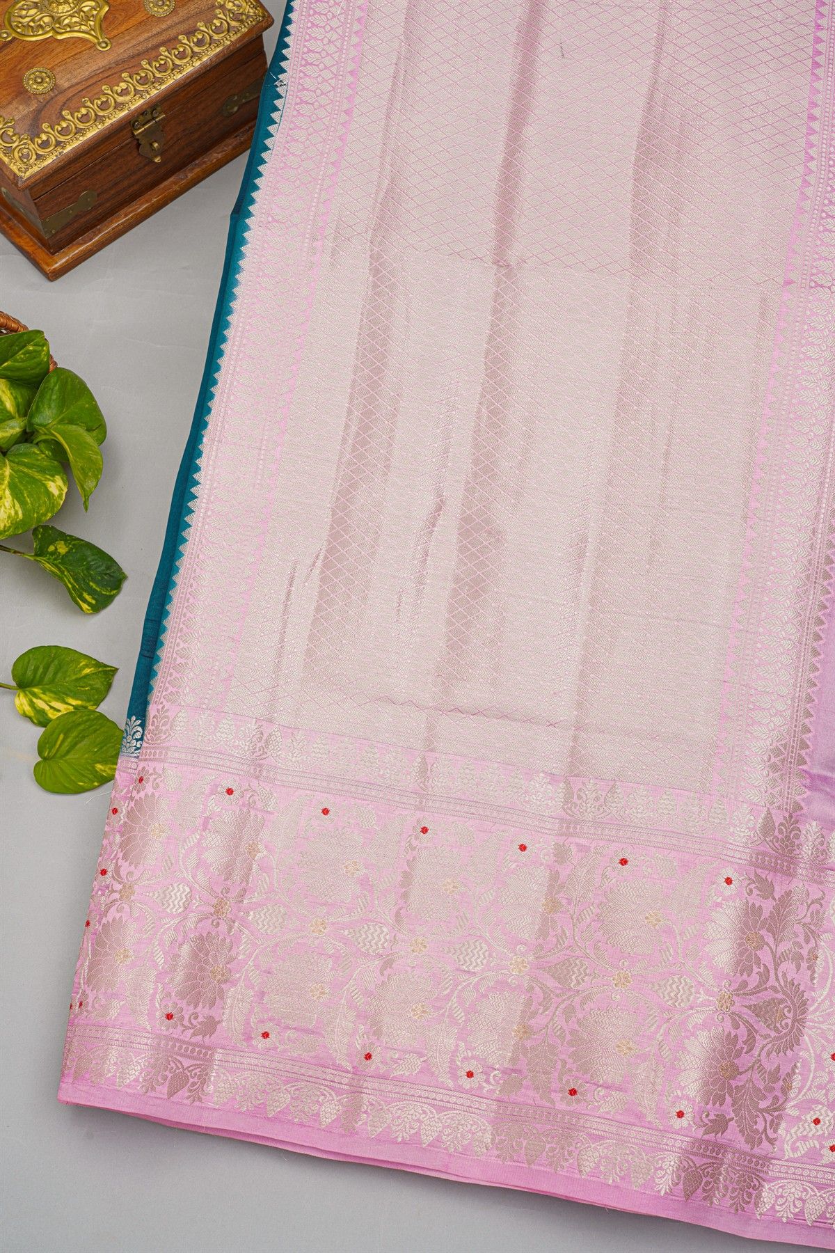 Fancy Matka Silk Teal Blue Saree