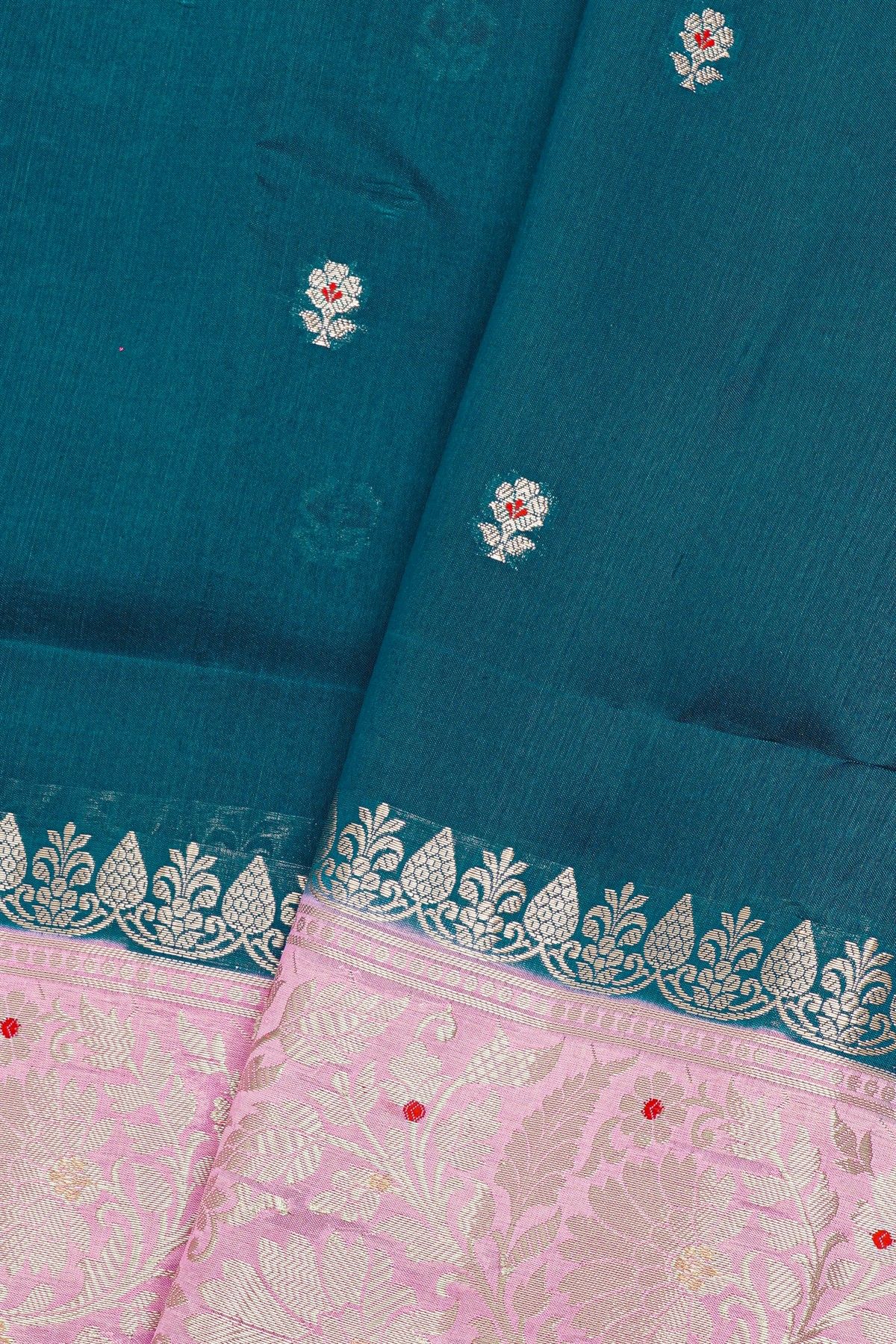 Fancy Matka Silk Teal Blue Saree
