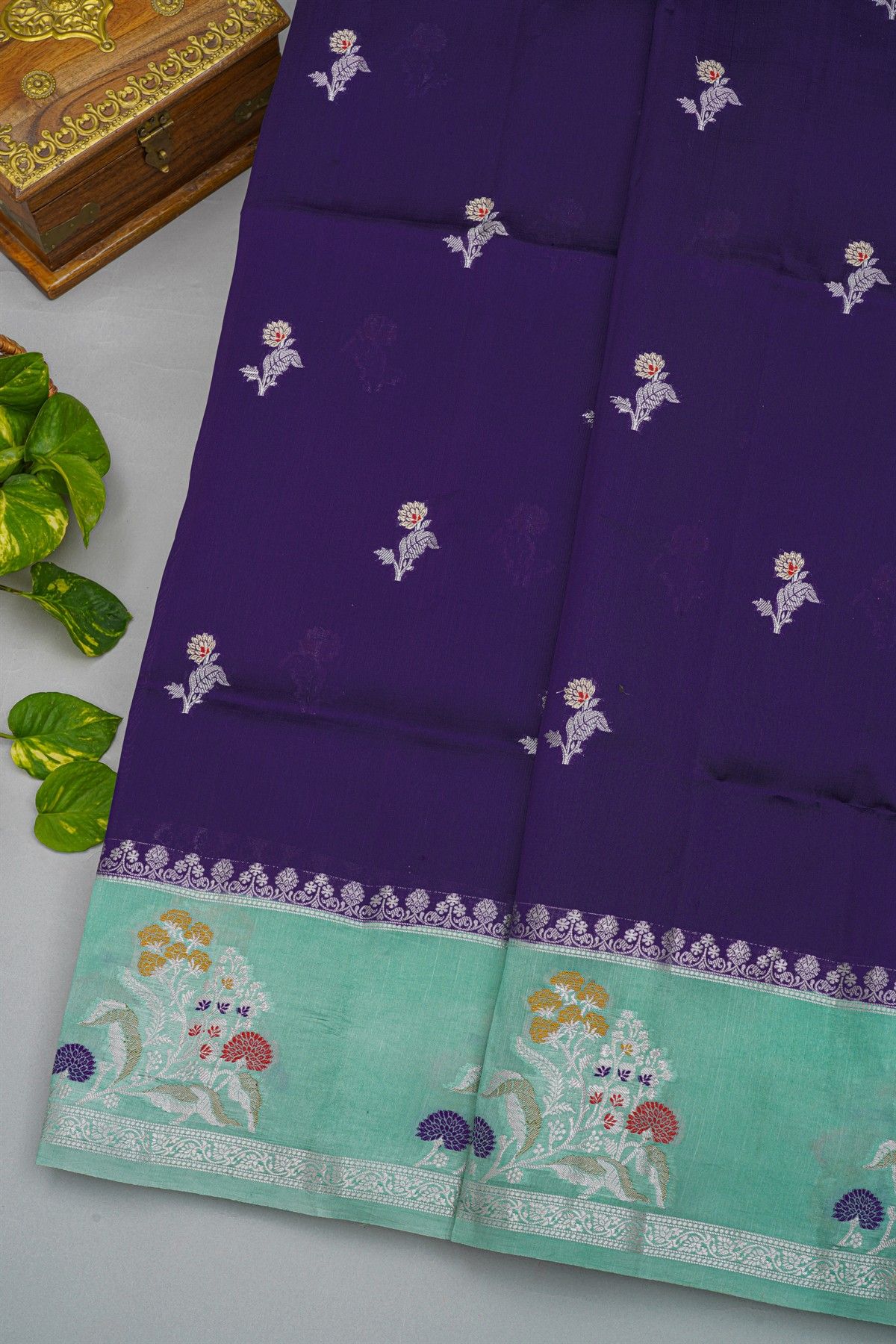 Fancy Matka Silk Navy Blue Saree