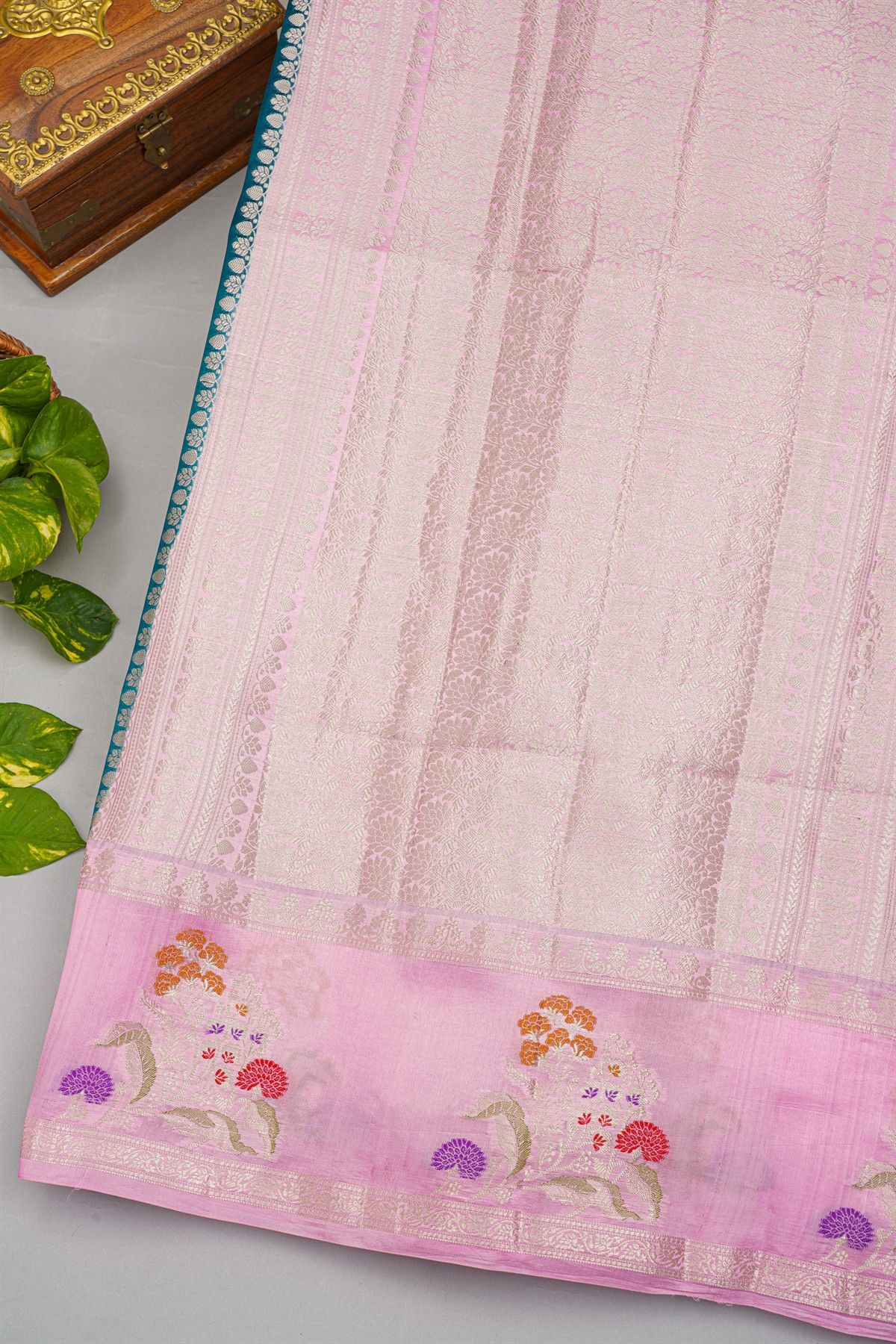 Fancy Matka Silk Teal Blue Saree