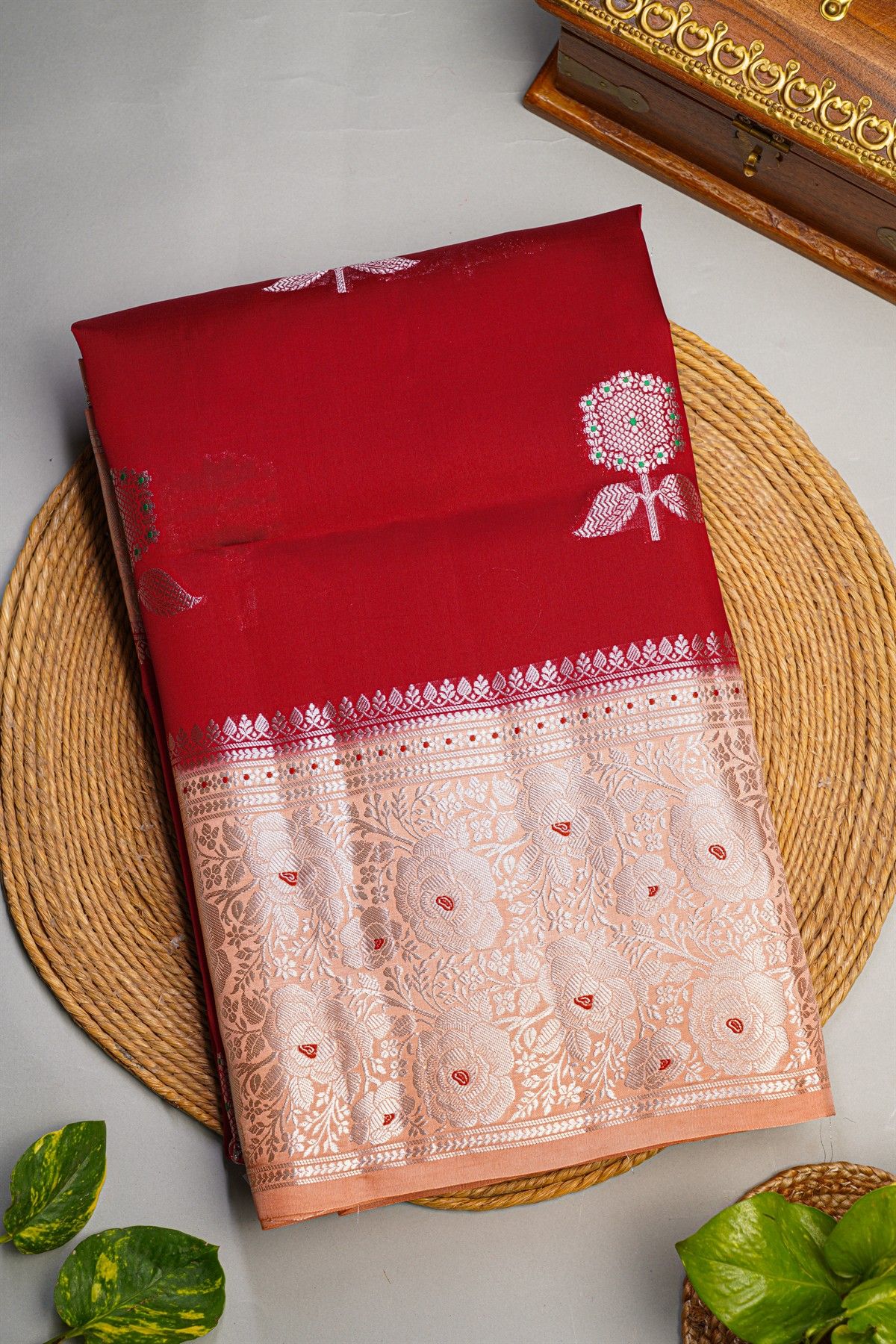 Fancy Matka Silk Red Saree