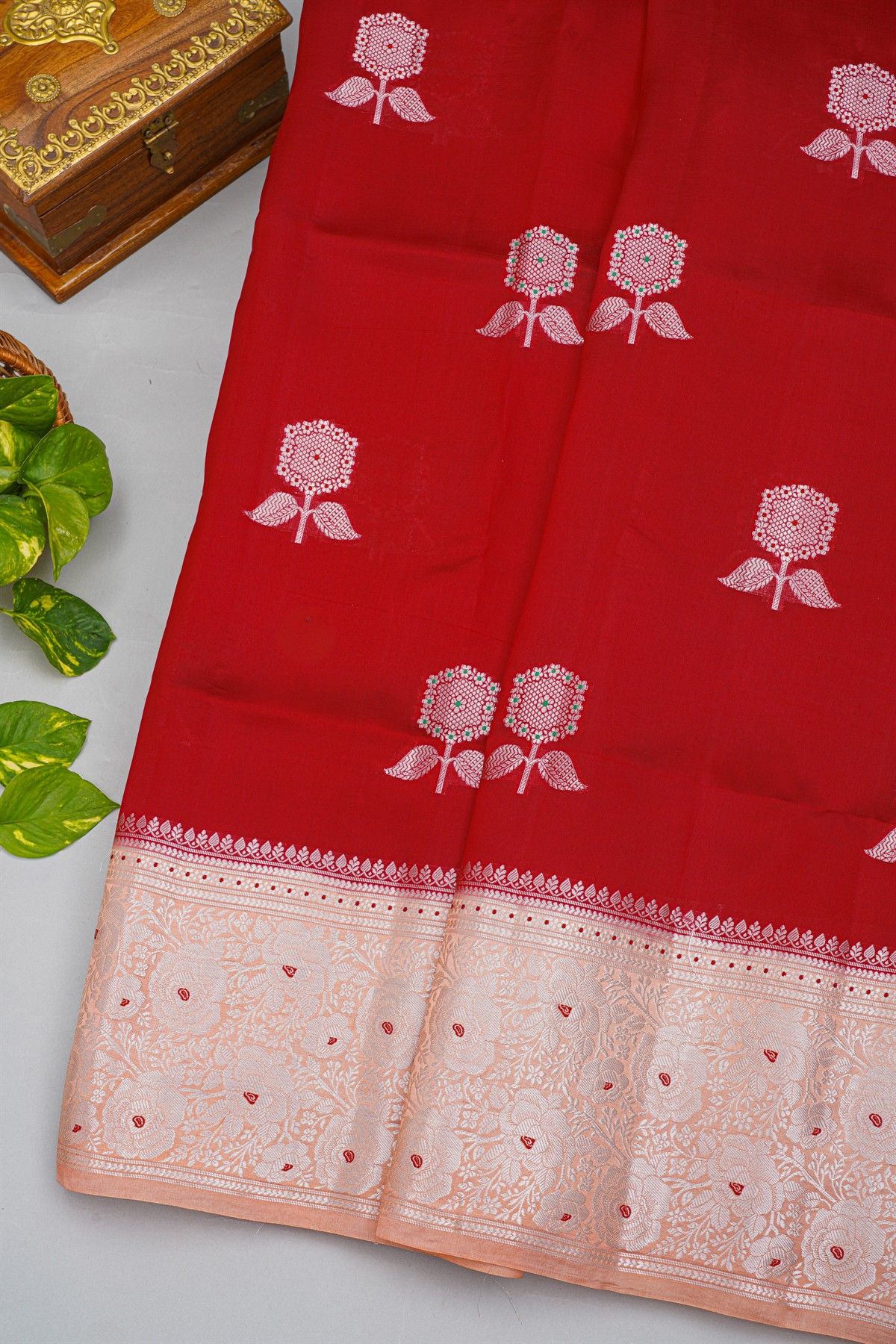 Fancy Matka Silk Red Saree