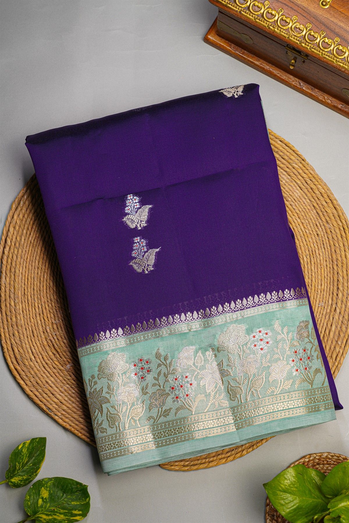 Fancy Matka Silk Navy Blue Saree