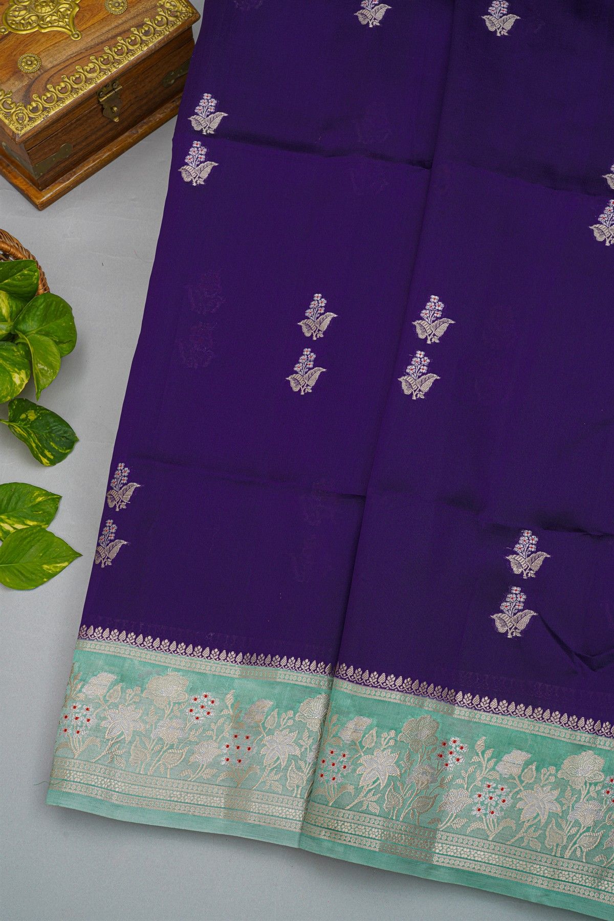 Fancy Matka Silk Navy Blue Saree