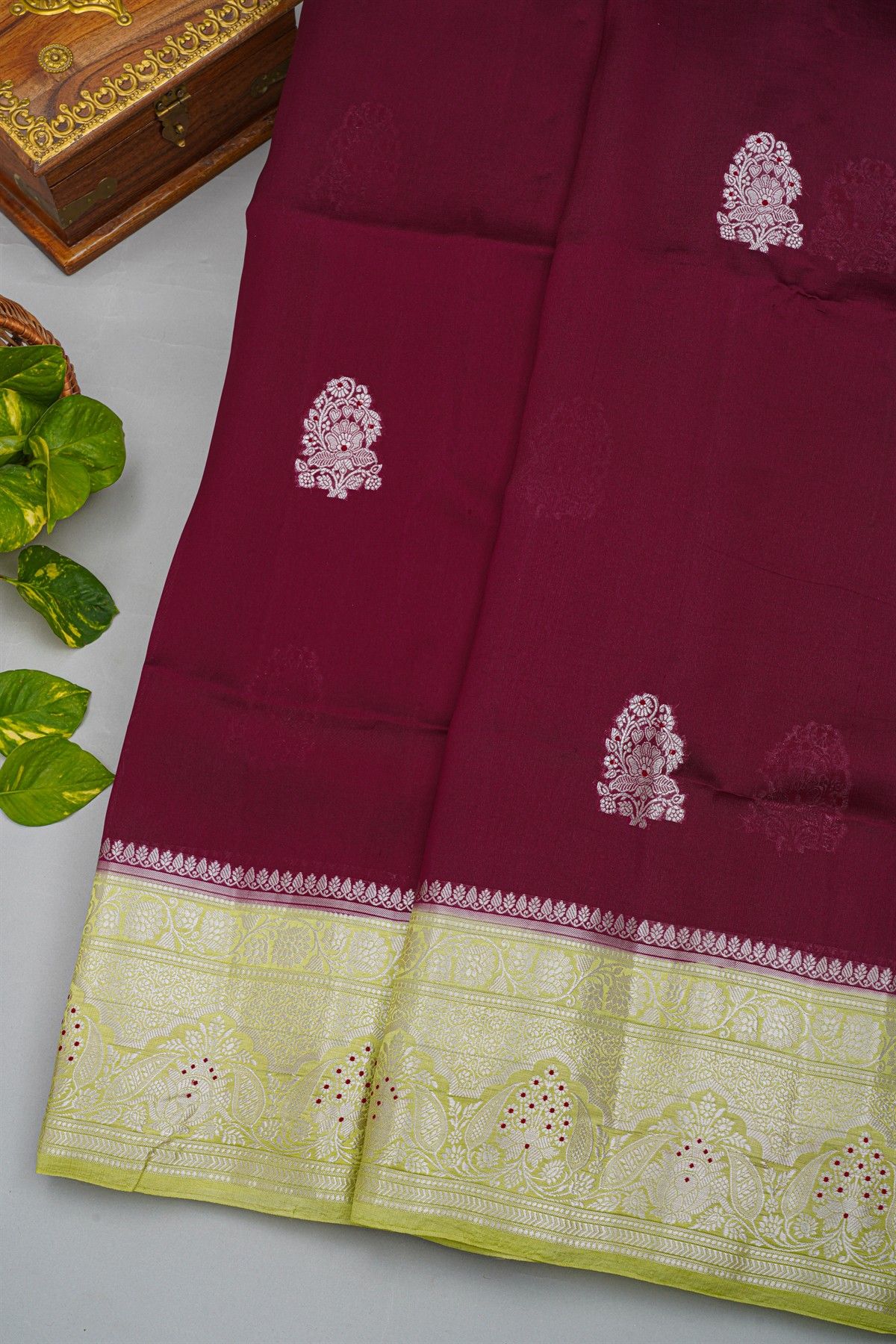Fancy Matka Silk Maroon Saree