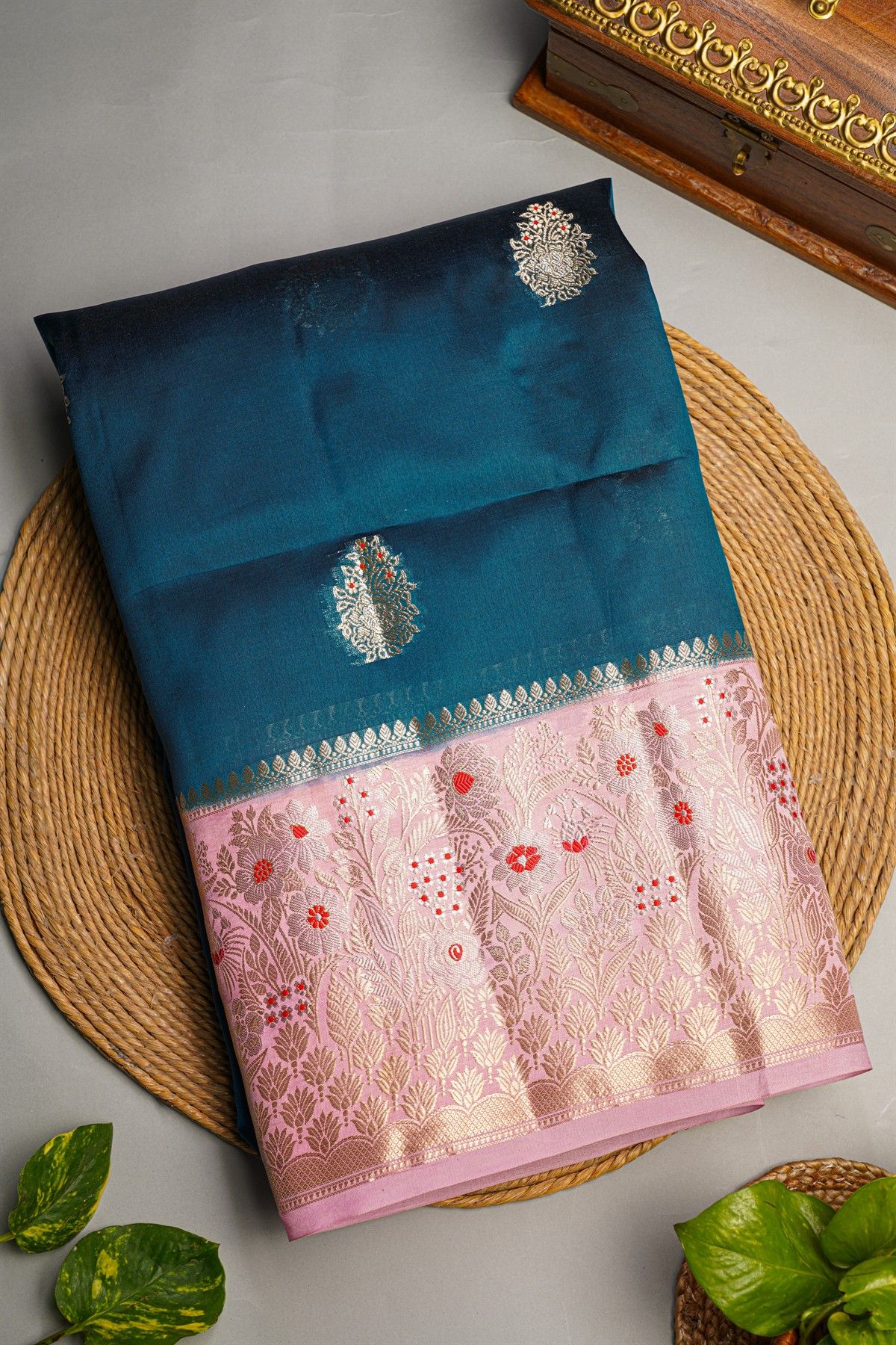 Fancy Matka Silk Blue Saree