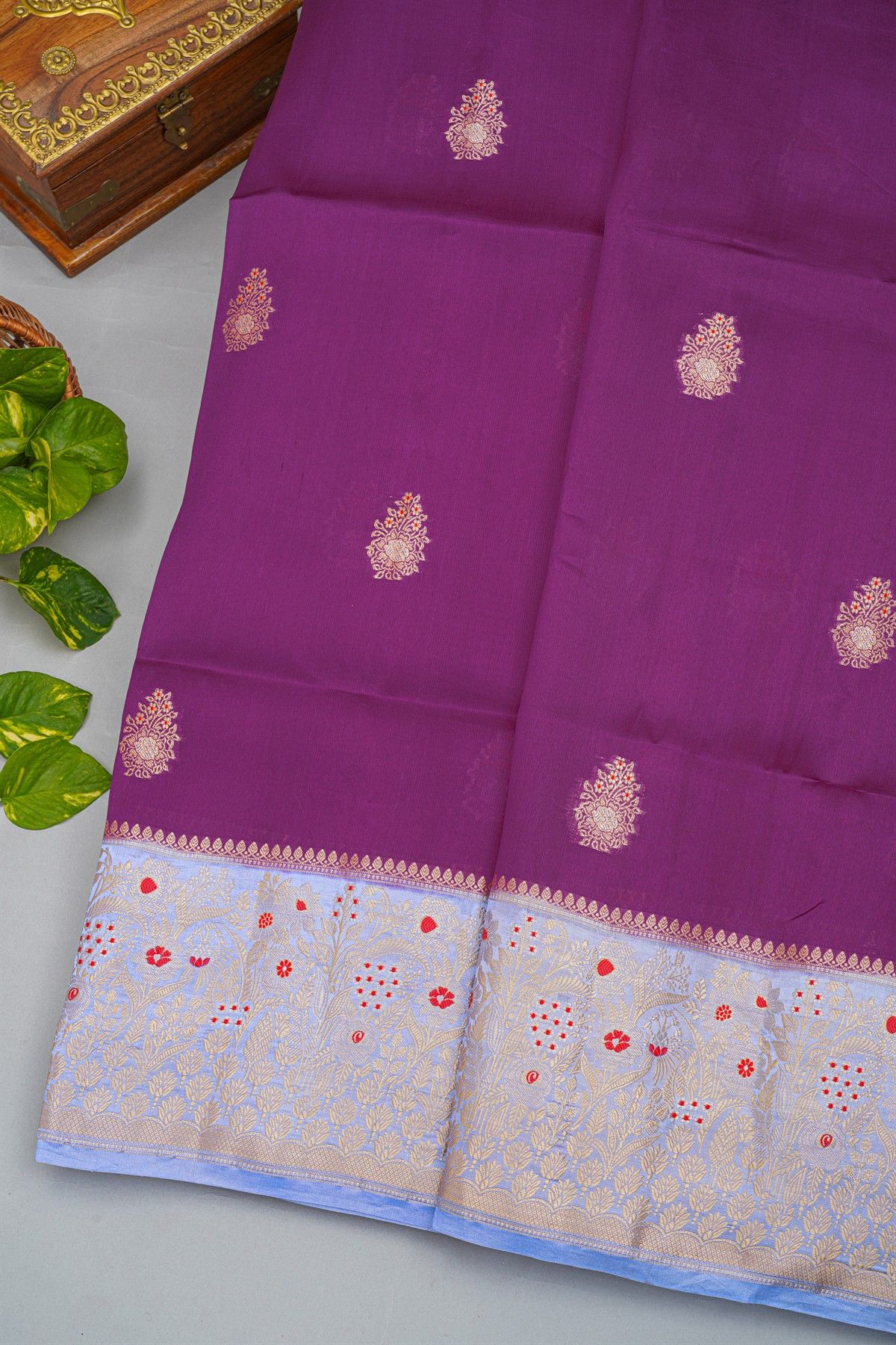 Fancy Matka Silk Purple Saree