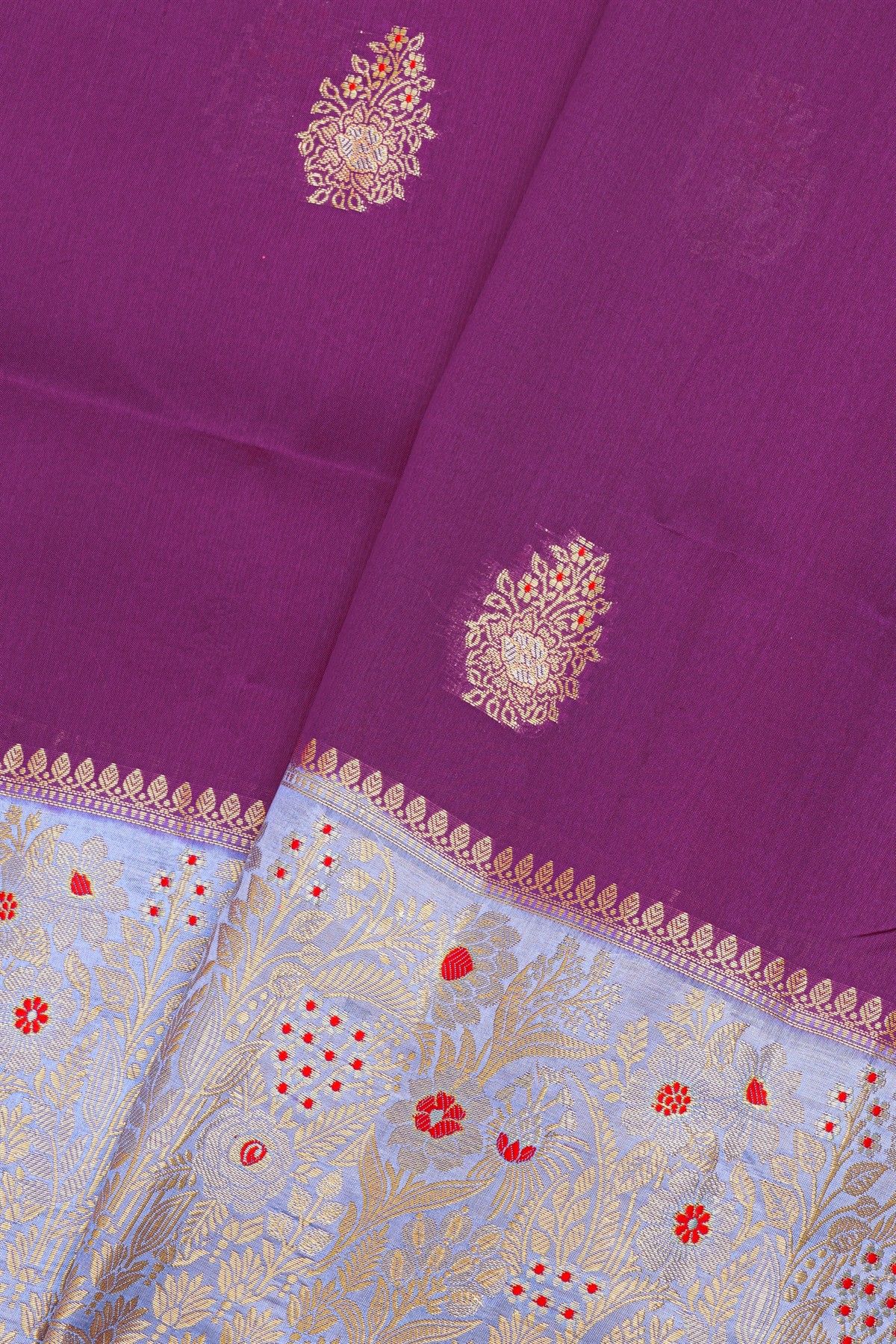 Fancy Matka Silk Purple Saree