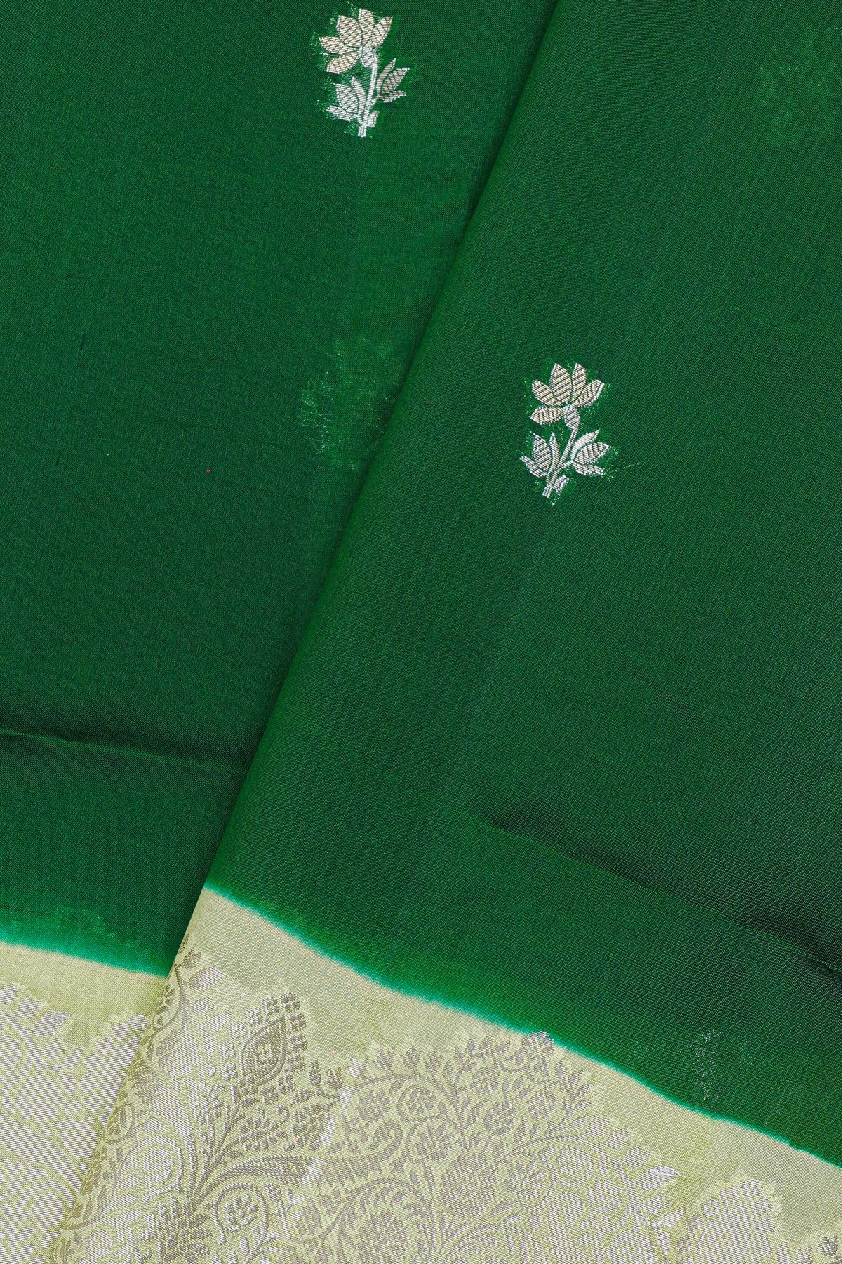 Fancy Matka Silk Bottle Green Saree