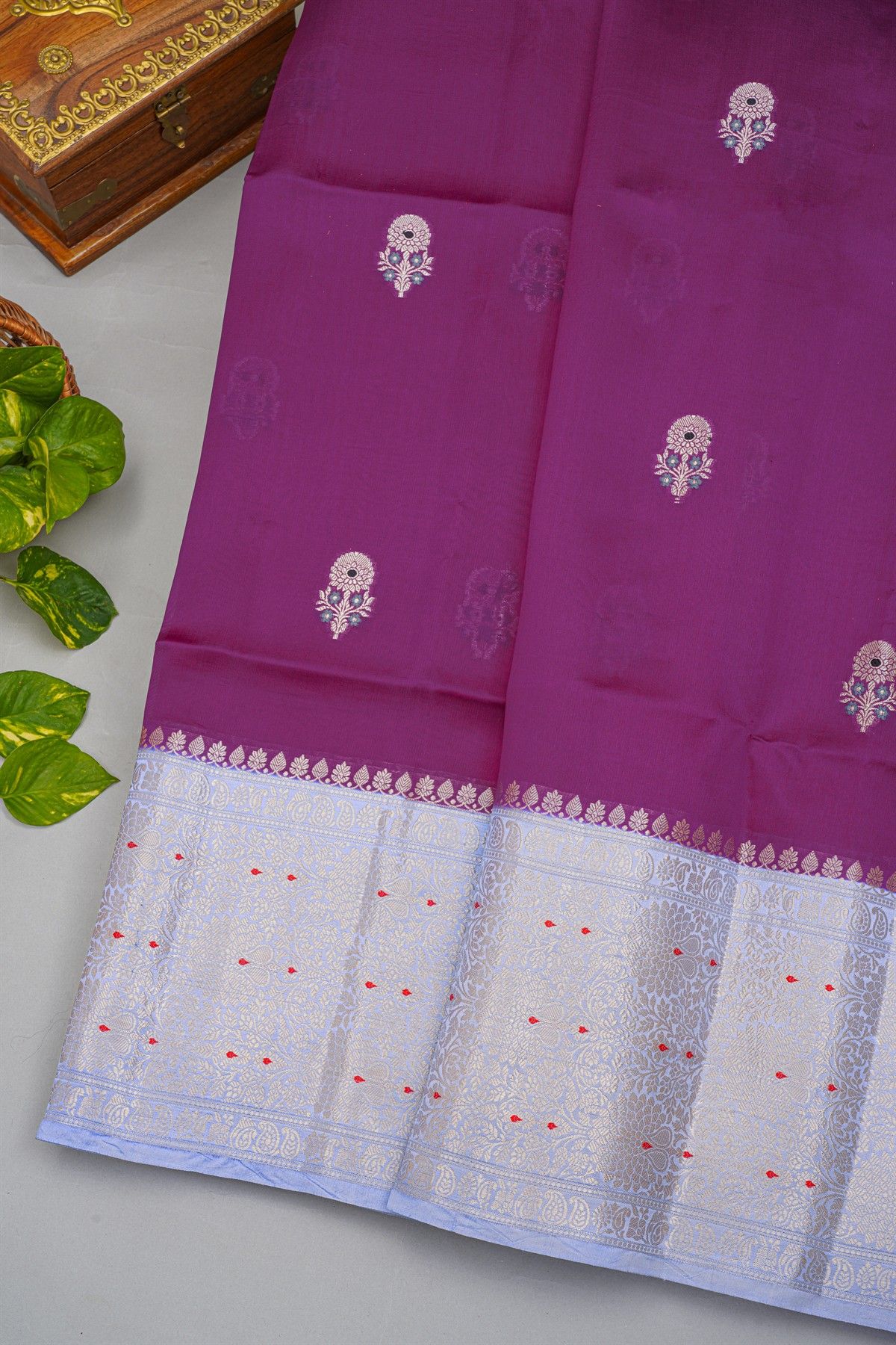 Fancy Matka Silk Purple Saree