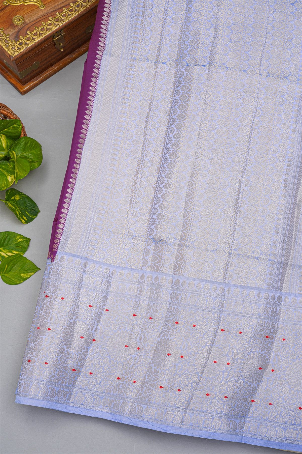 Fancy Matka Silk Purple Saree