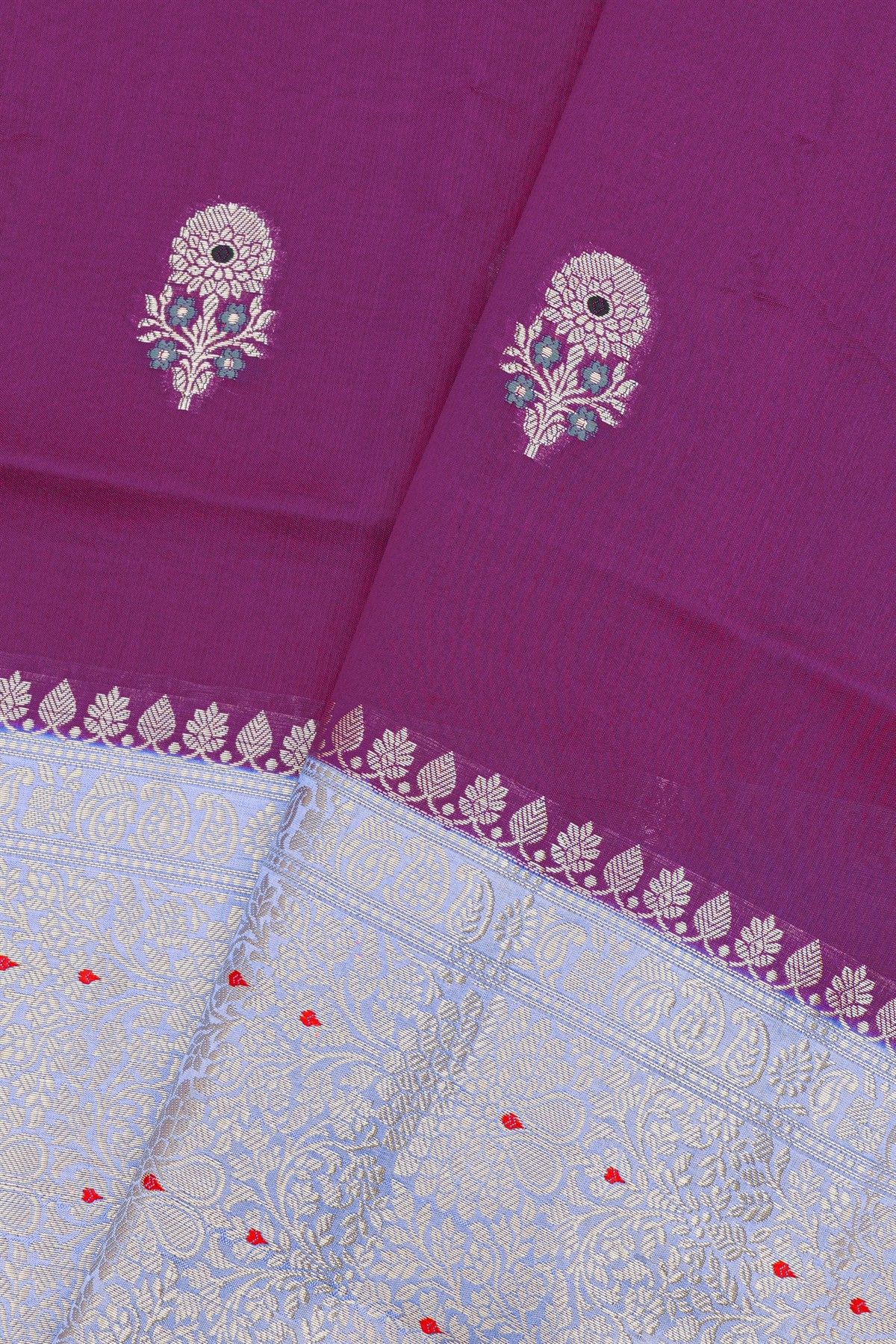 Fancy Matka Silk Purple Saree