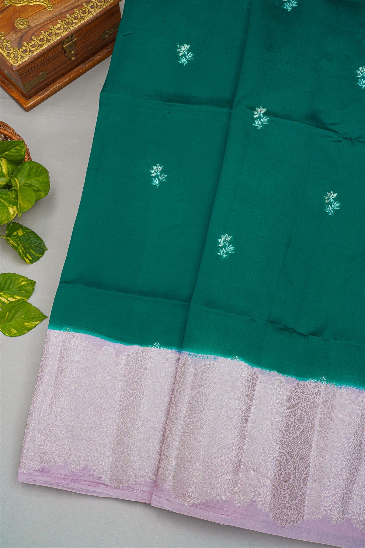 Fancy Matka Silk Bottle Green Saree