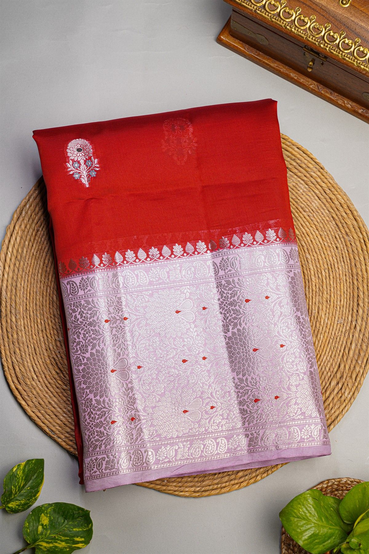 Fancy Matka Silk Red Saree