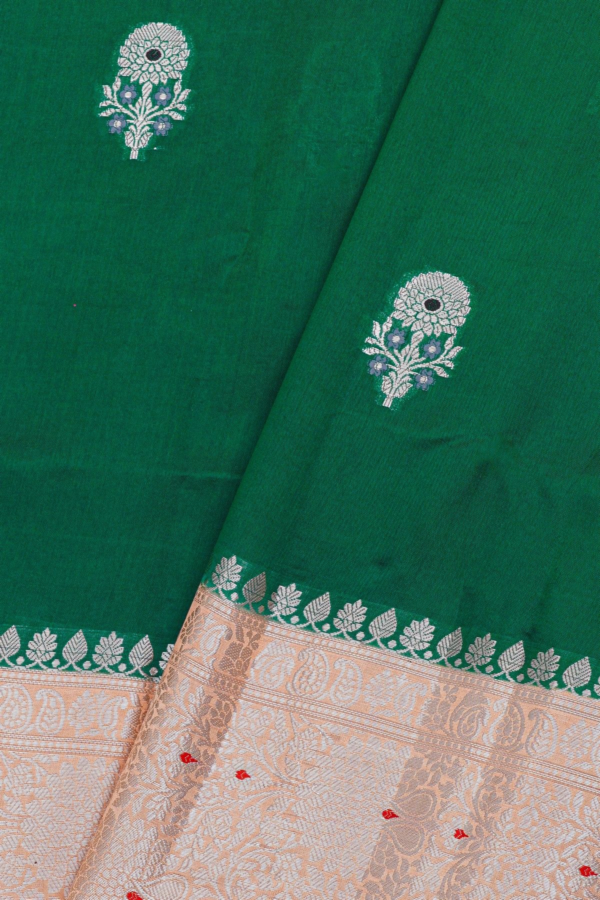 Fancy Matka Silk Bottle Green Saree