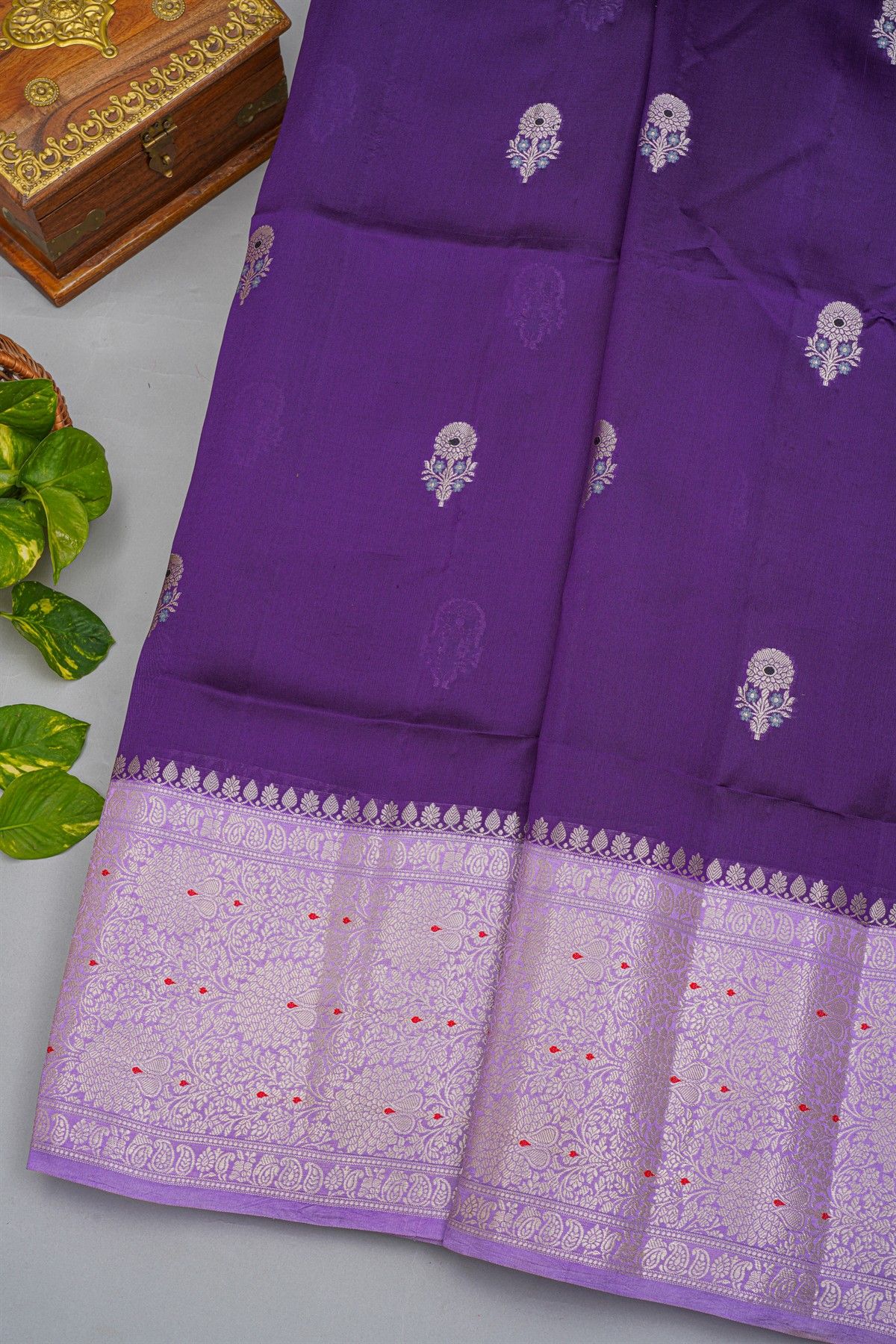 Fancy Matka Silk Violet Saree