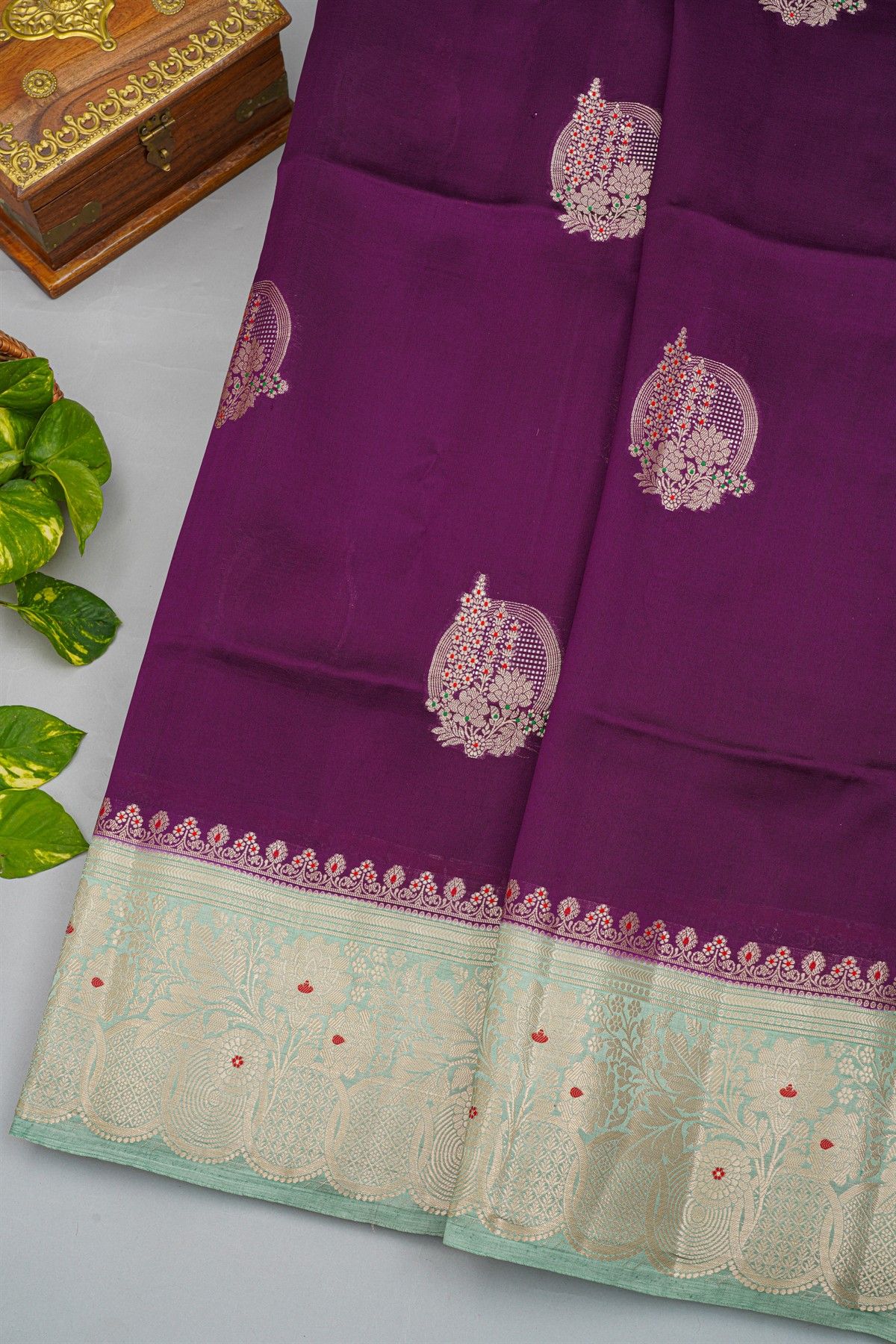 Fancy Matka Silk Violet Saree