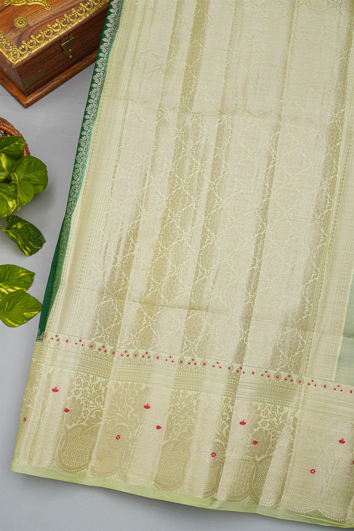 Fancy Matka Silk Bottle Green Saree