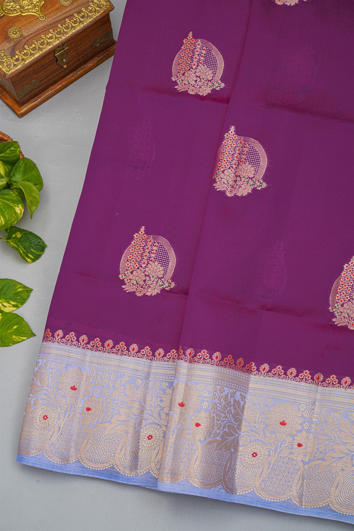 Fancy Matka Silk Purple Saree