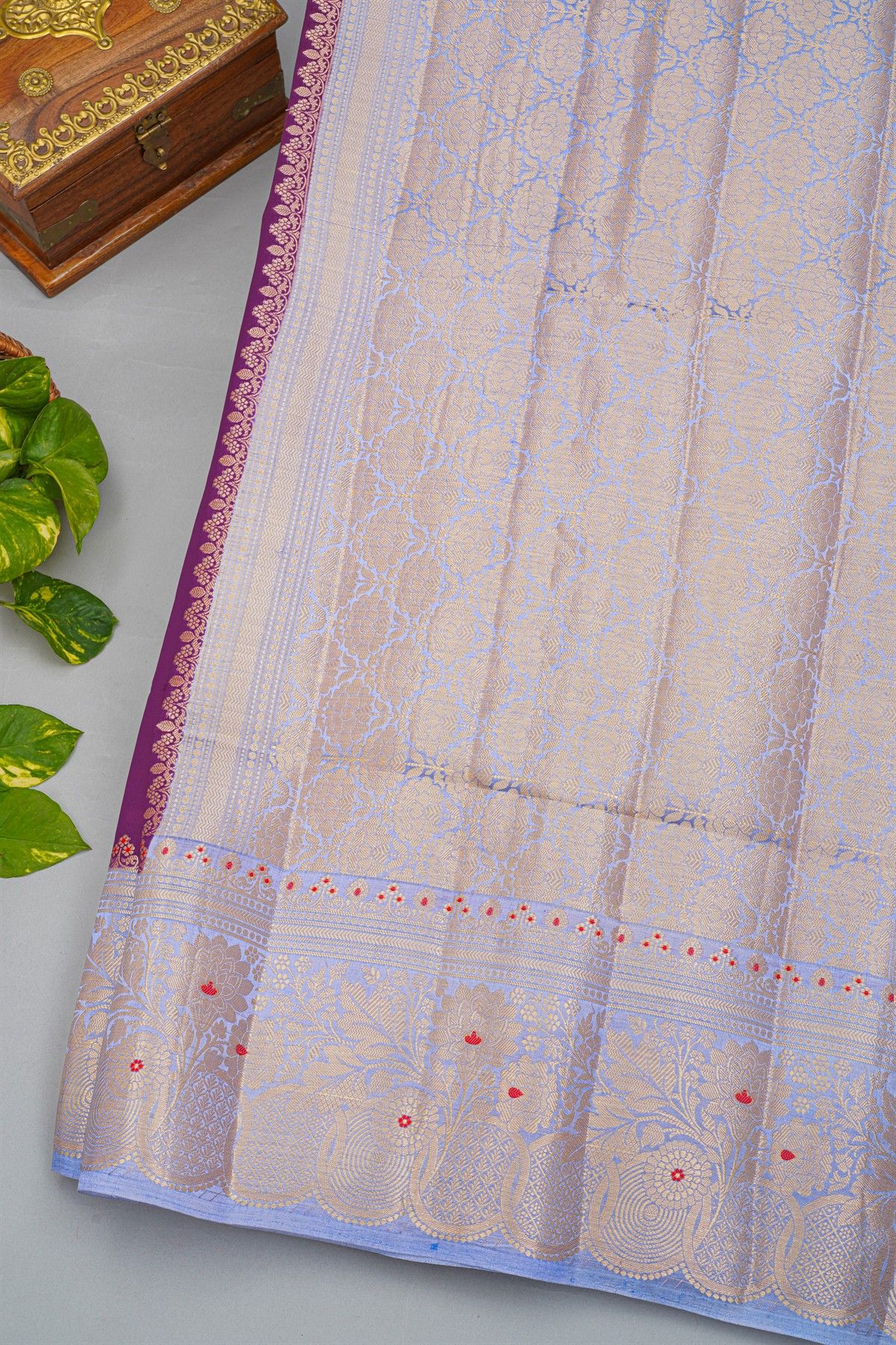 Fancy Matka Silk Purple Saree