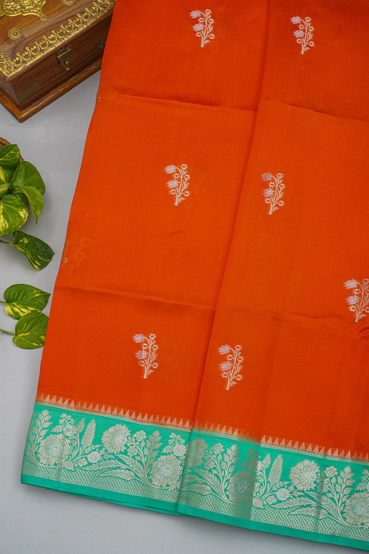 Fancy Matka Silk Orange Saree