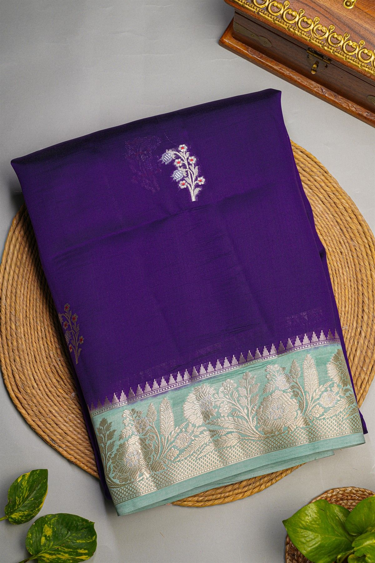Fancy Matka Silk Royal Blue Saree
