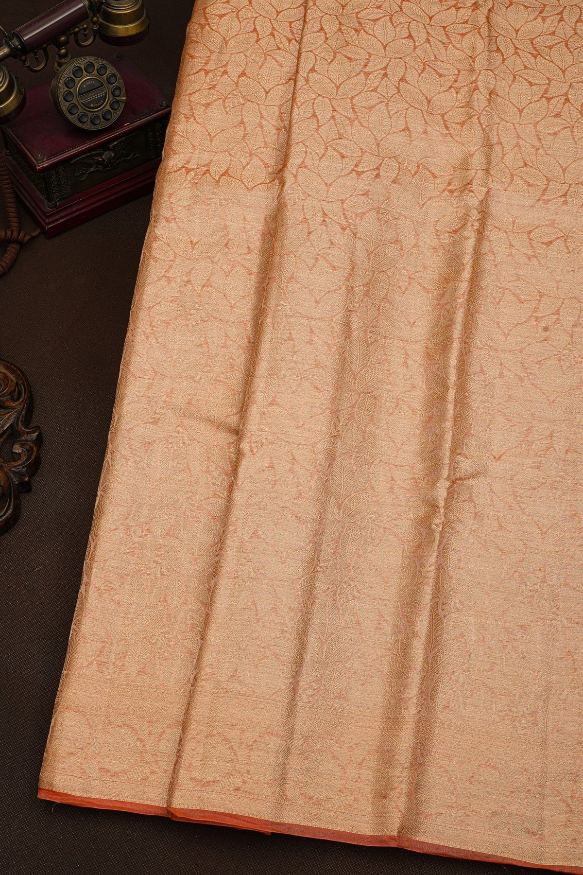Fancy Kora Peach Saree
