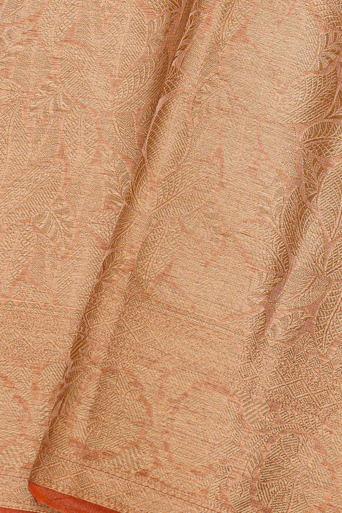 Fancy Kora Peach Saree