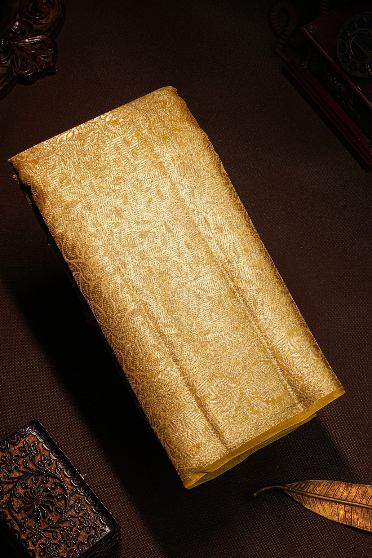 Fancy Kora Yellow Saree