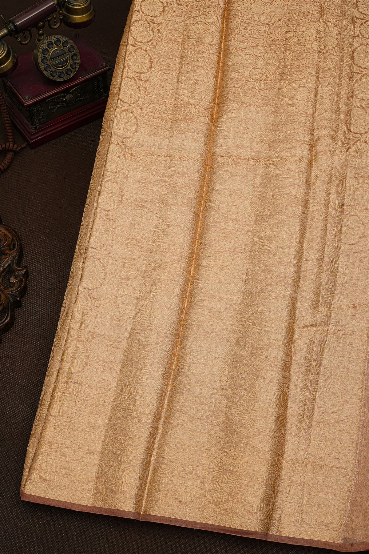 Fancy Kora Peach Saree
