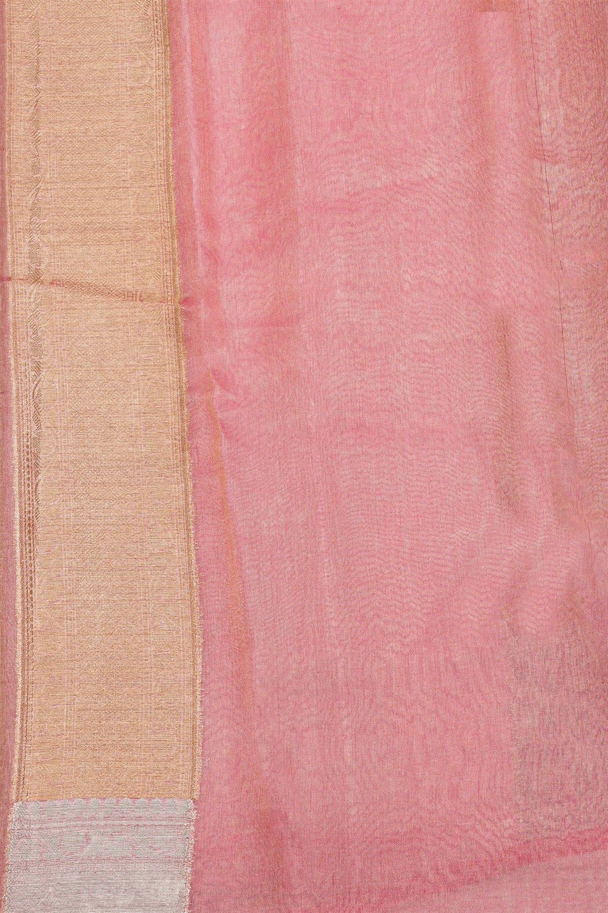 Fancy Kora Peach Saree