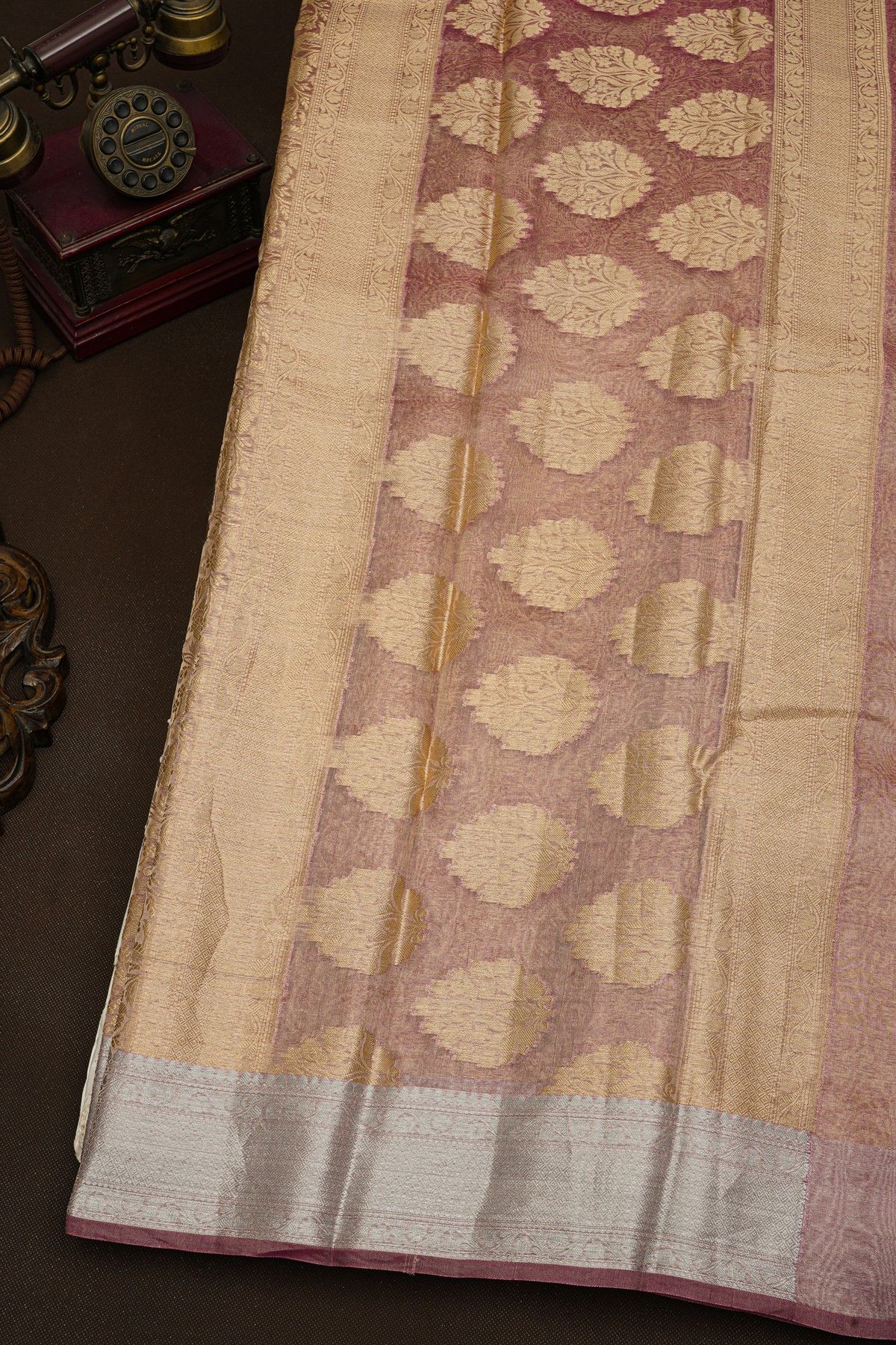 Fancy Kora Onion Pink Saree