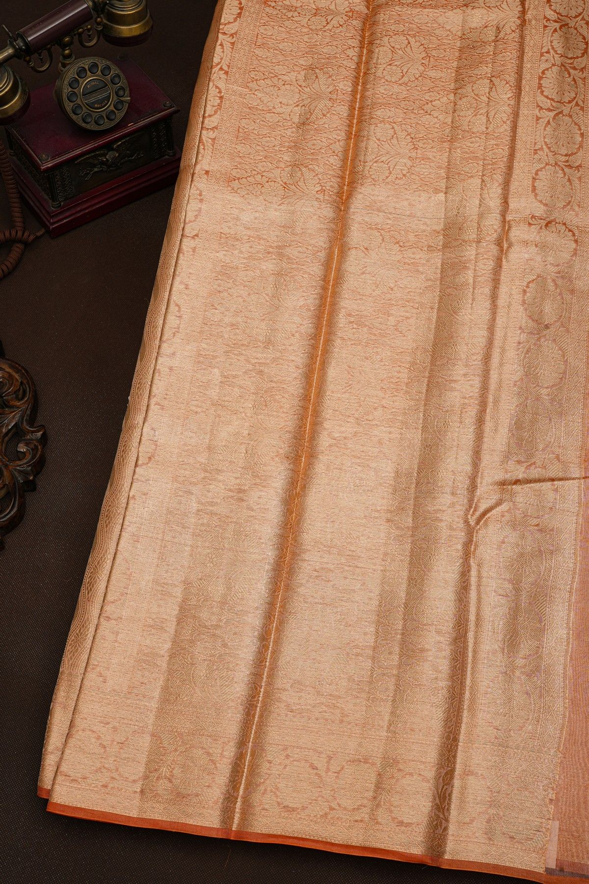 Fancy Kora Rust Saree