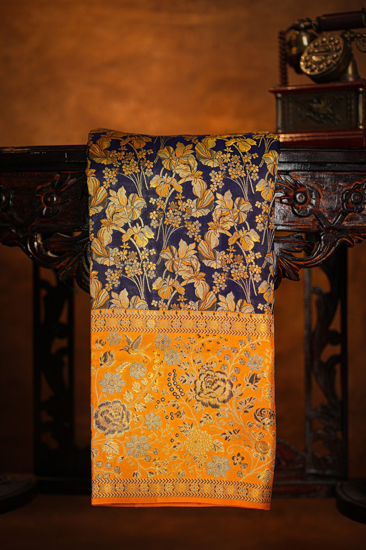 Kancheepuram Silk Navy Blue Saree