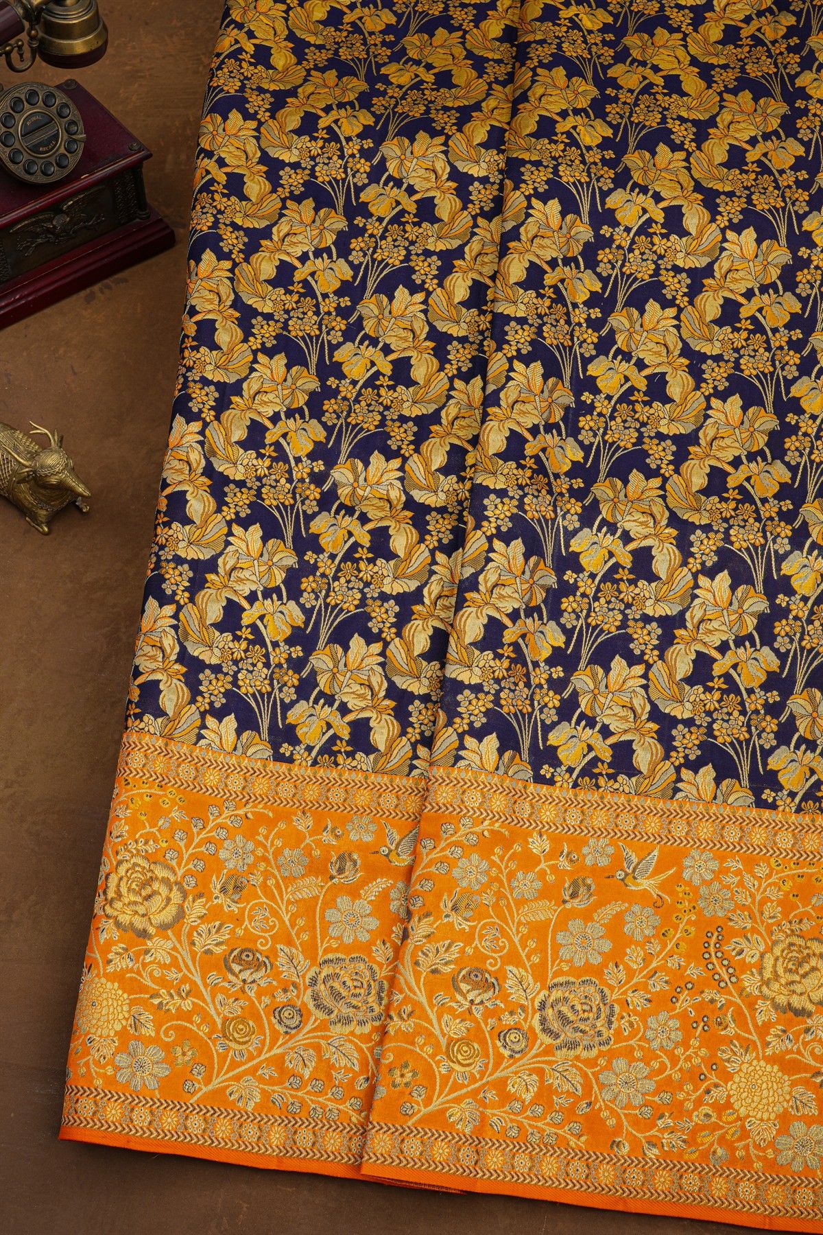 Kancheepuram Silk Navy Blue Saree