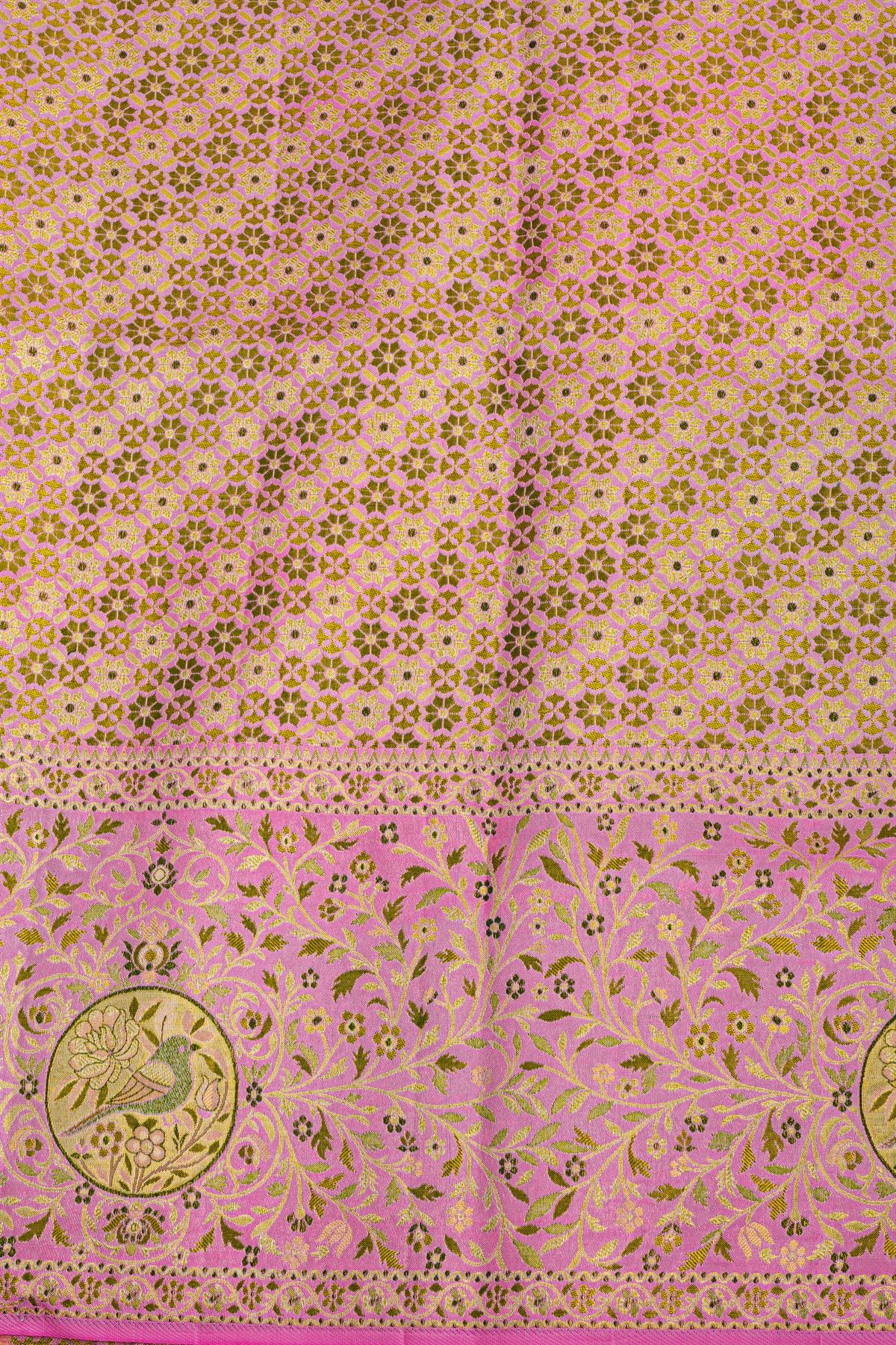 Semi Kancheepuram Silk Bottle Green Saree