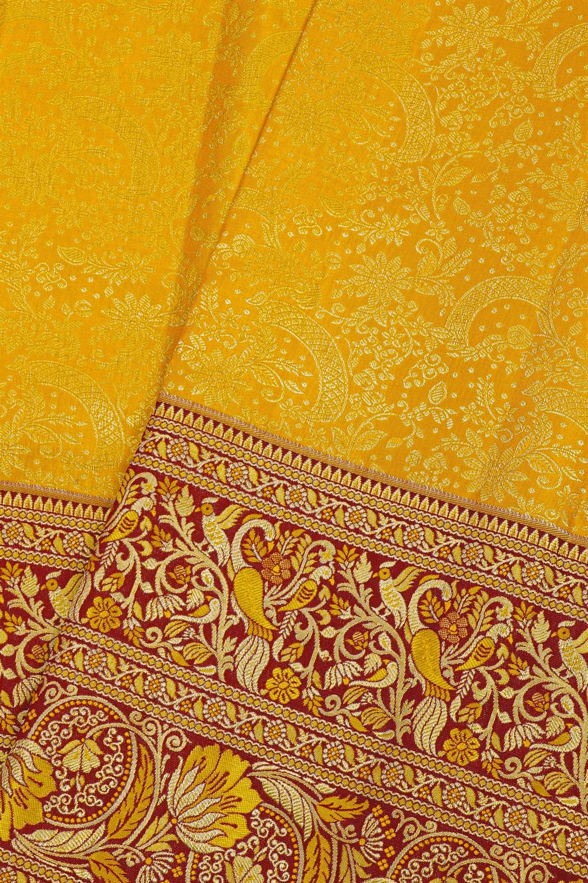 Kancheepuram Silk Mustard Saree